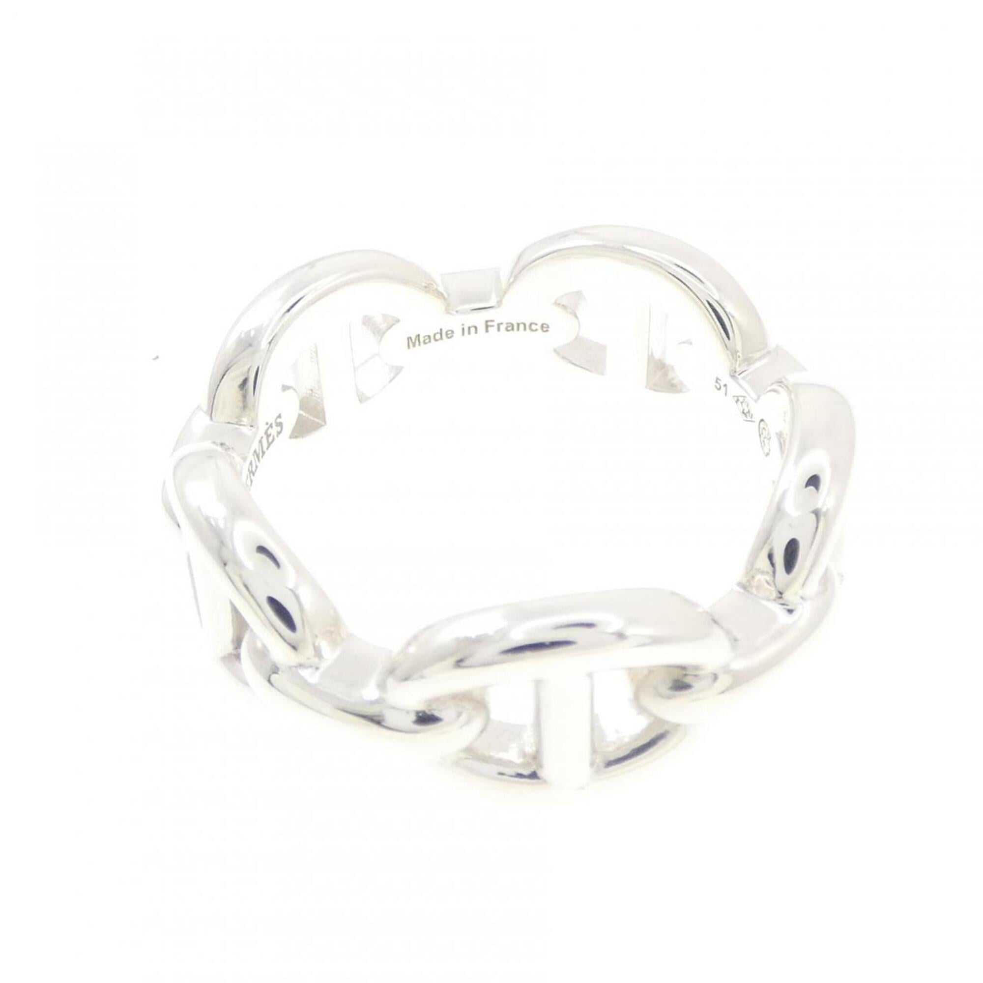 Hermes Silver 925 Band Ring (Pre-Owned)