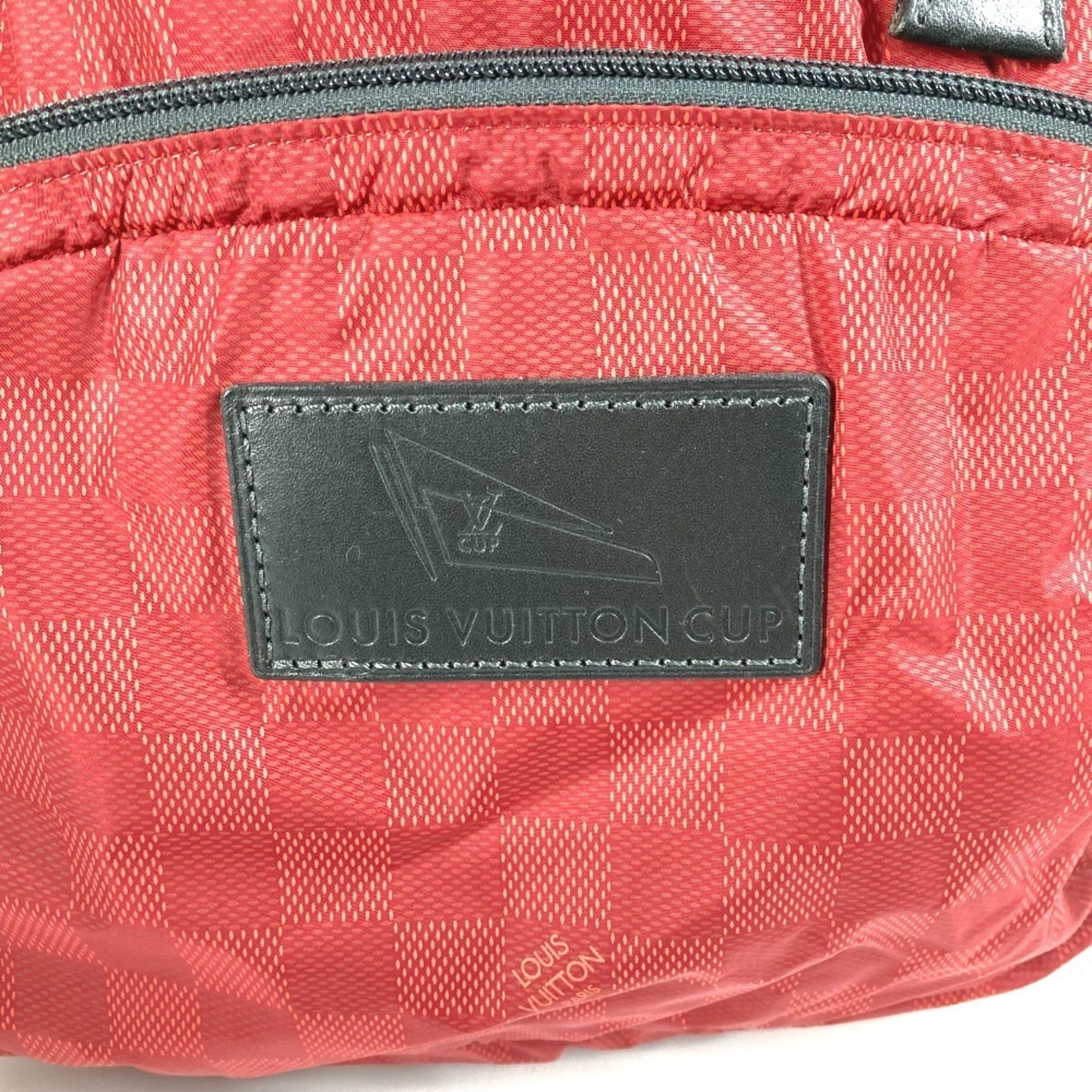Louis Vuitton Black Red Color Nylon Backpack (Pre-Owned)