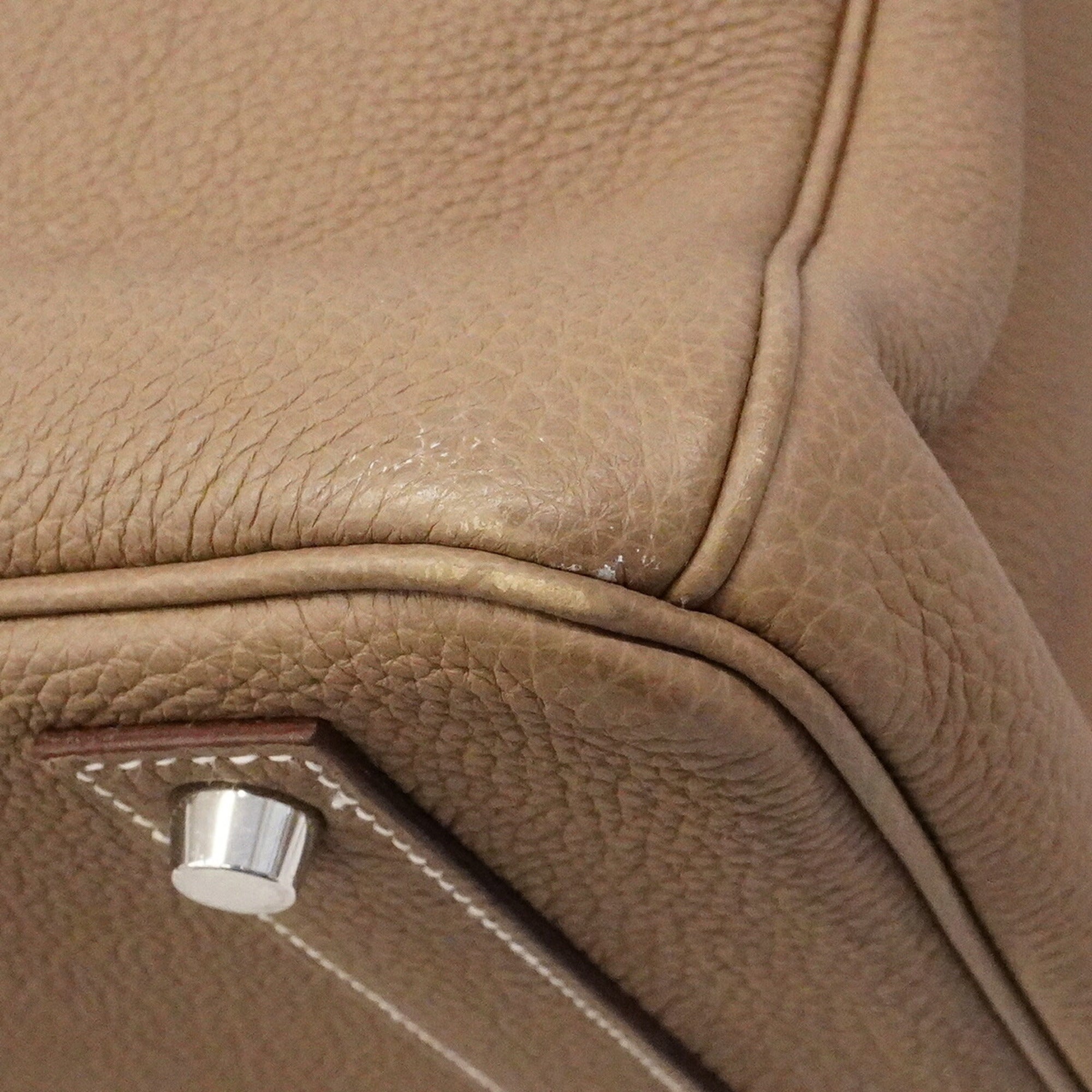 Hermes Etoupe Gray Togo Leather Handbag (Pre-Owned)