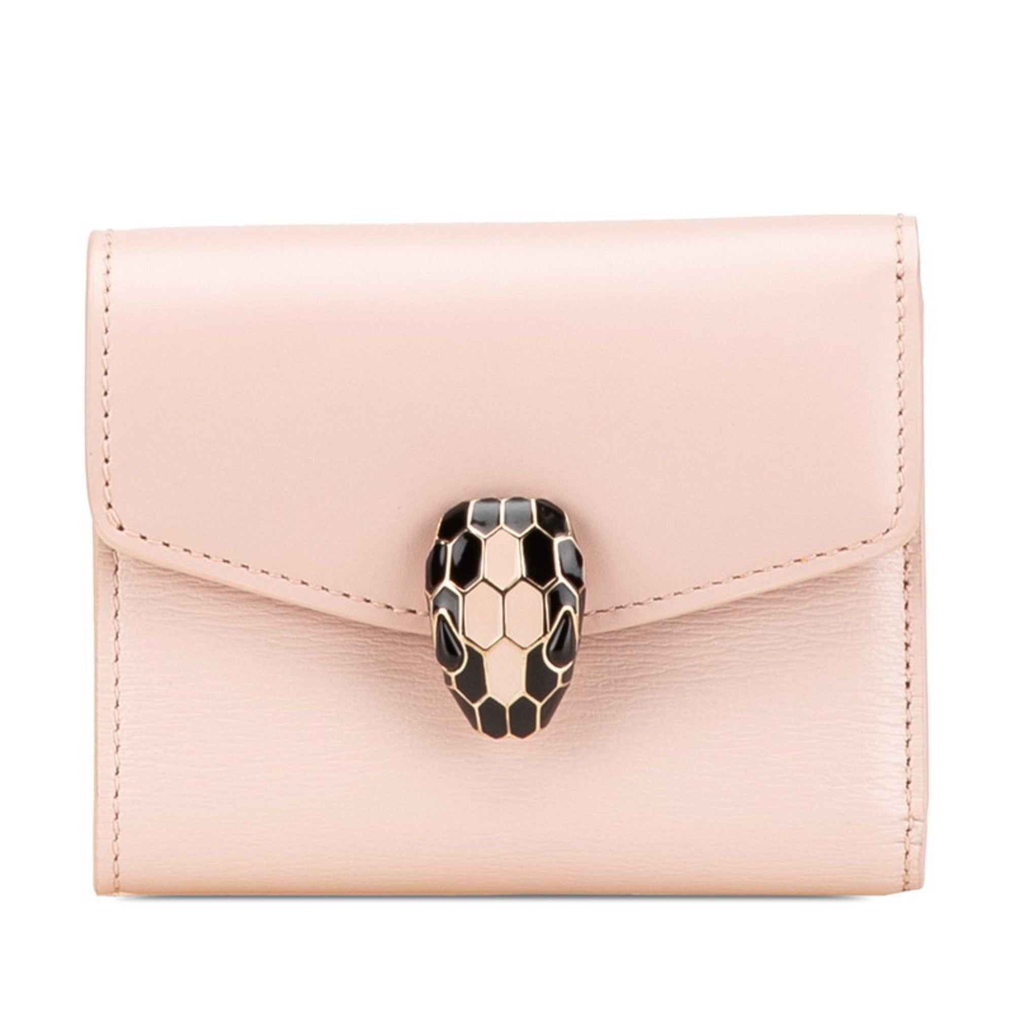 Bvlgari Pink Leather Wallet (Tri-Fold) (Pre-Owned)