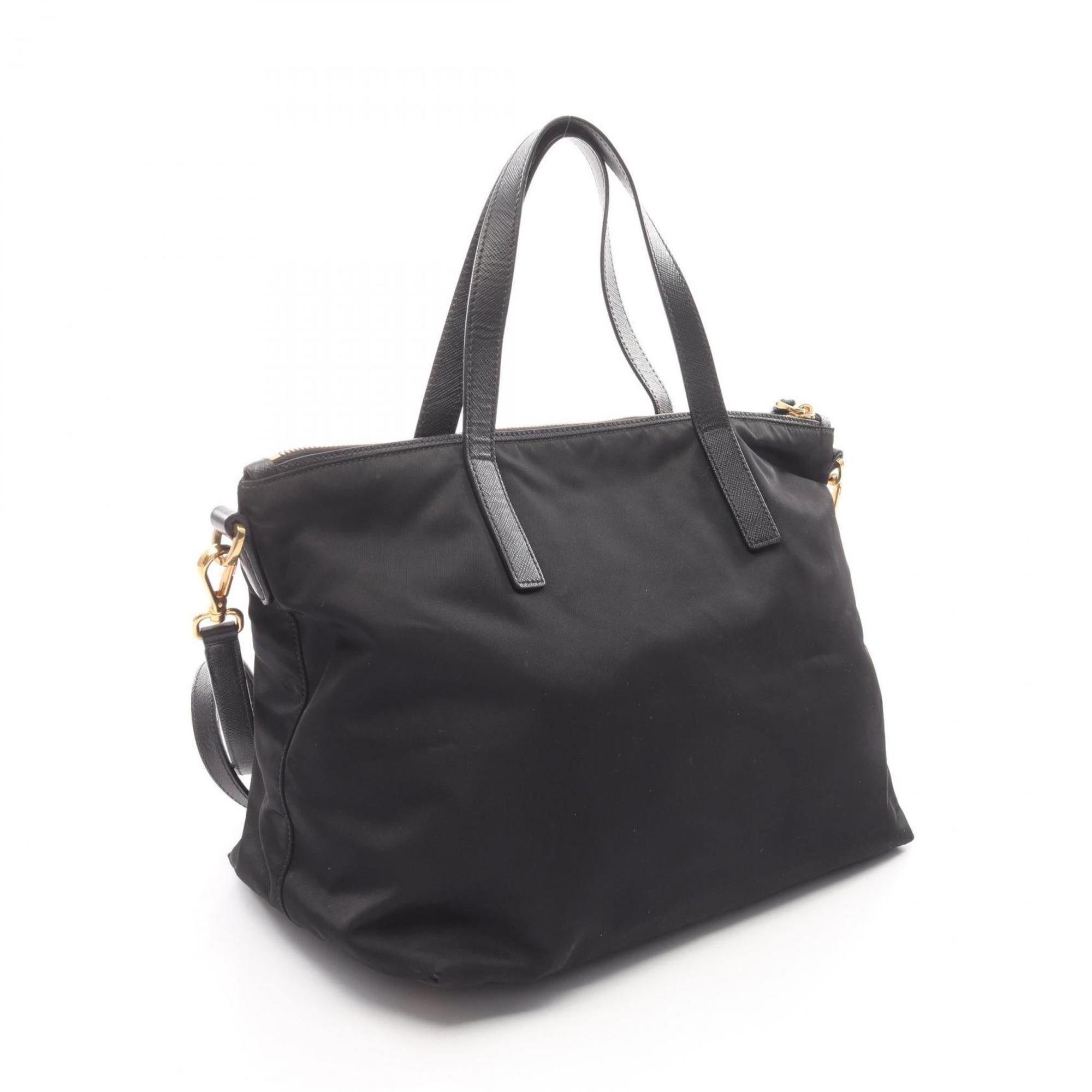 Prada Black Multi-Color Nylon Saffiano Tote Bag (Pre-Owned)