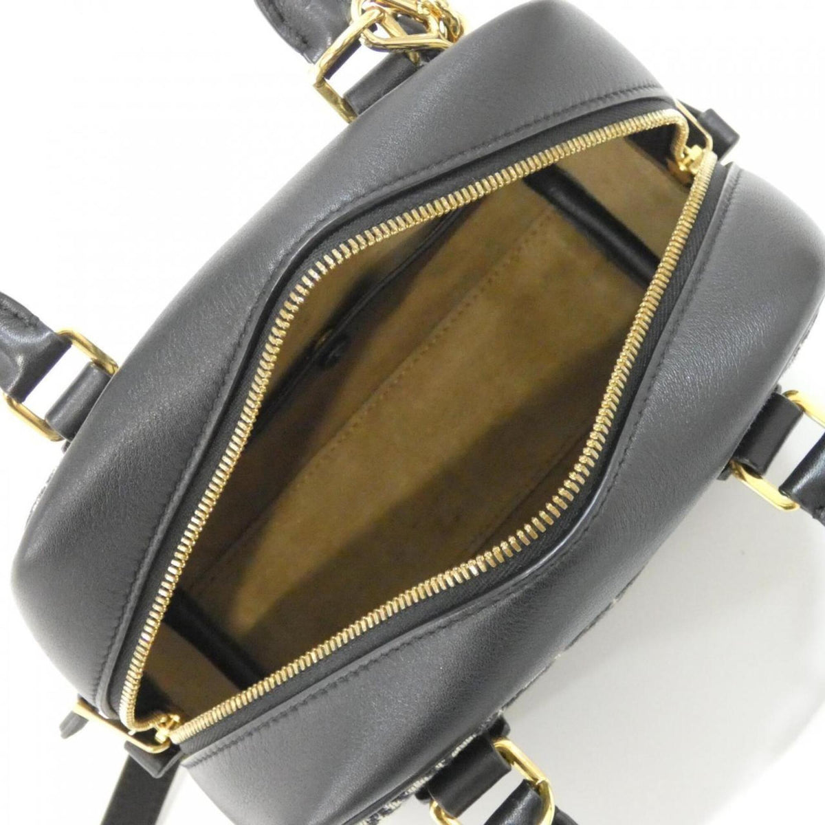 Loewe Amazona Black Navy Canvas Leather Handbag (Pre-Owned)