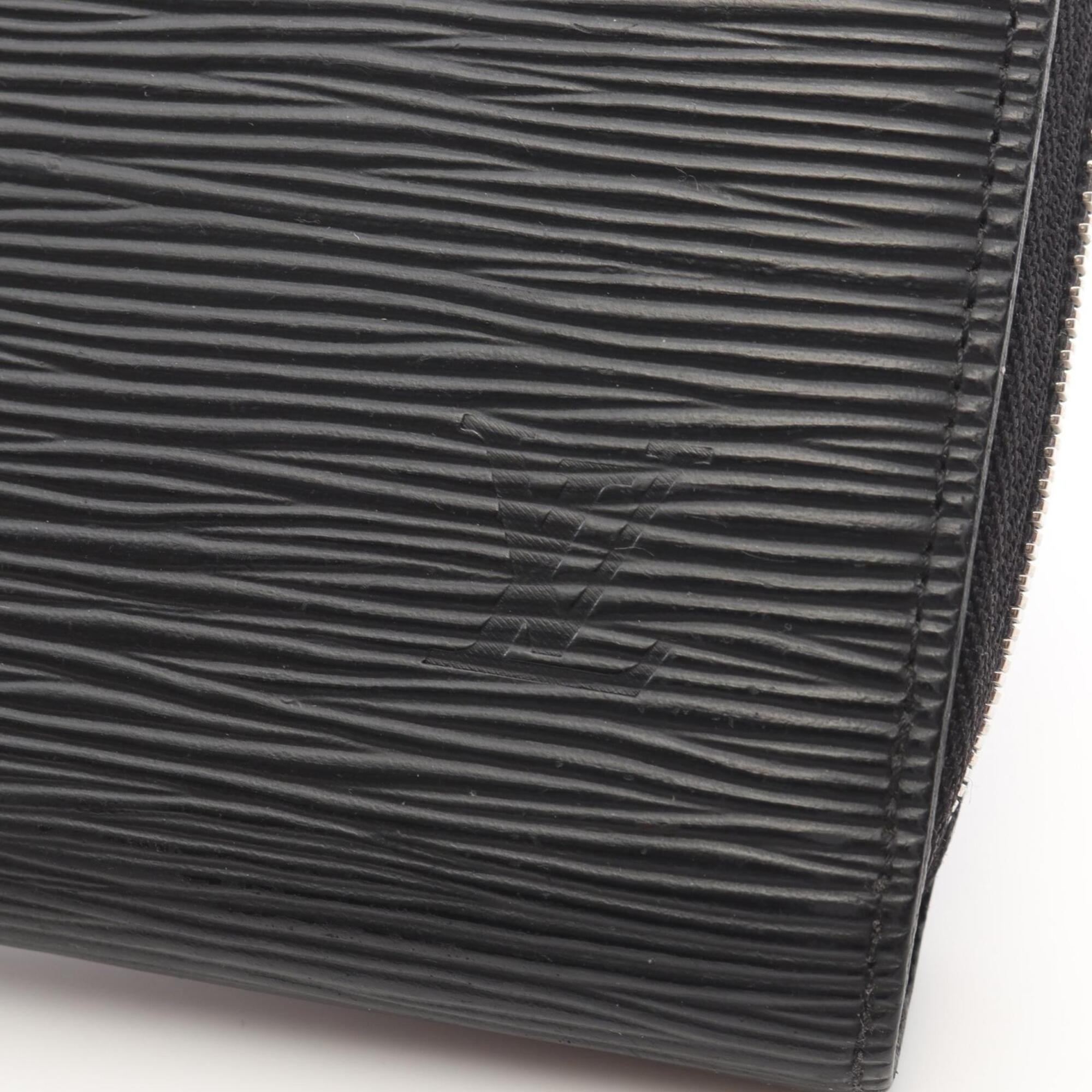 Louis Vuitton Black Leather Long Wallet (Bi-Fold) (Pre-Owned)