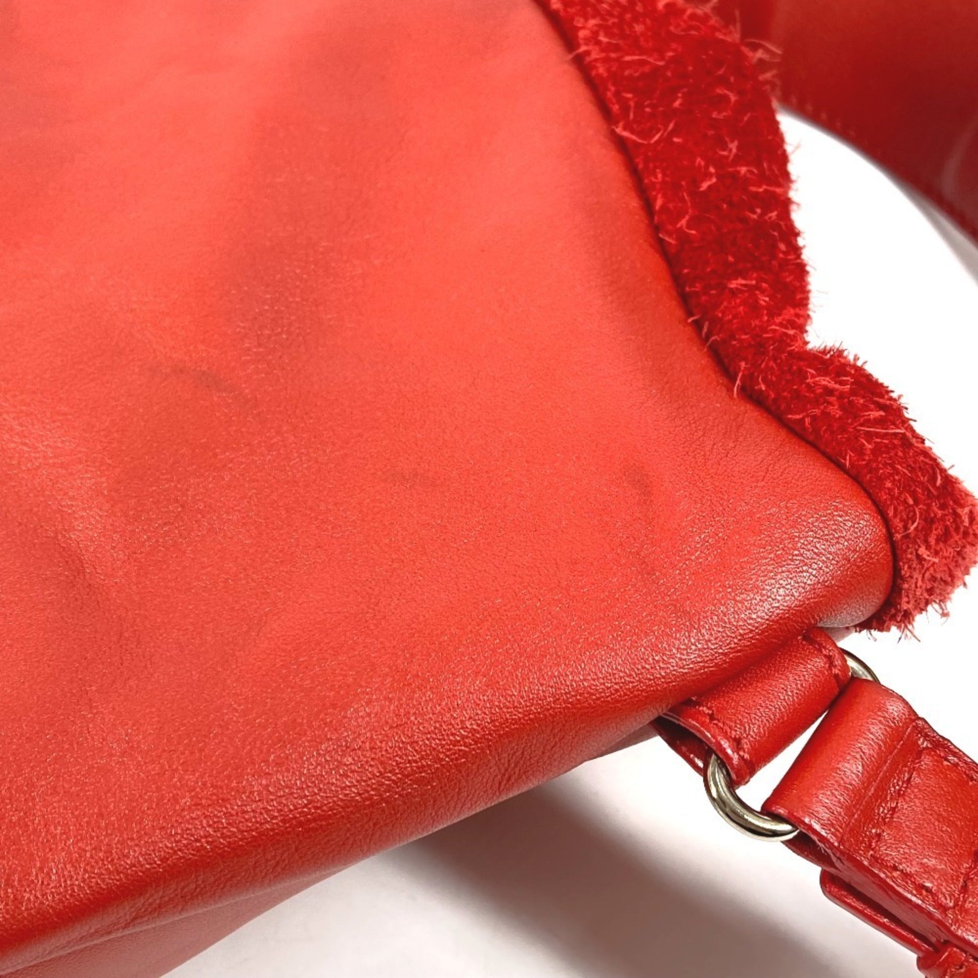 Balenciaga Red Color Leather Suede Backpack (Pre-Owned)
