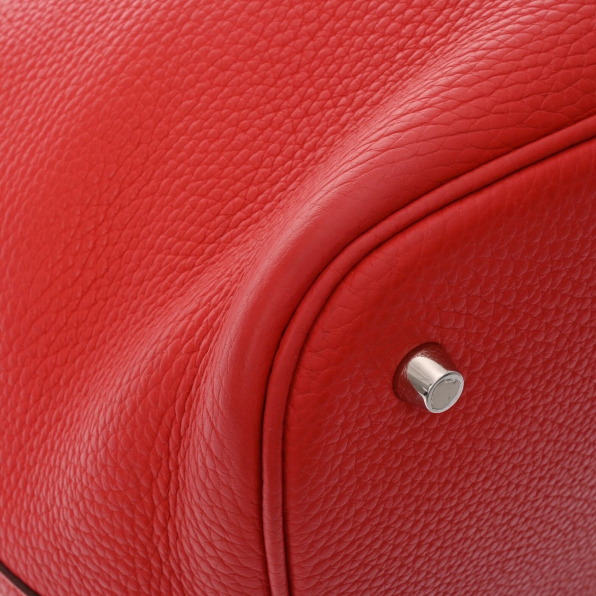 Hermes Picotin Rouge Casaque Taurillon Clemence Leather Handbag (Pre-Owned)