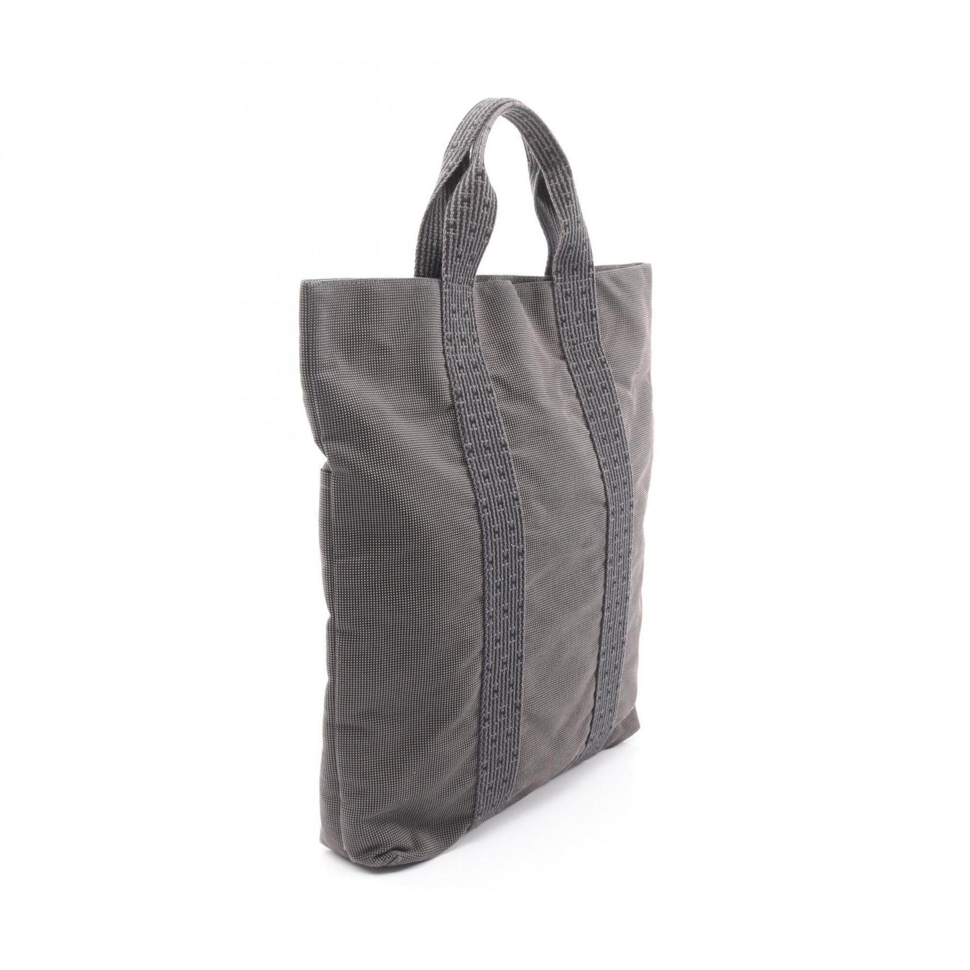 Hermes Gray Nylon Canvas Canvas Handbag Tote Bag (Pre-Owned)