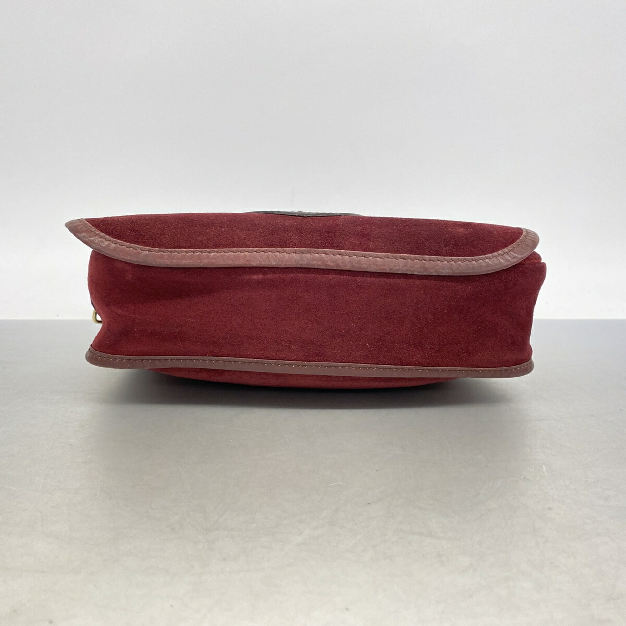 Cartier Bordeaux Suede Shoulder Bag (Pre-Owned)