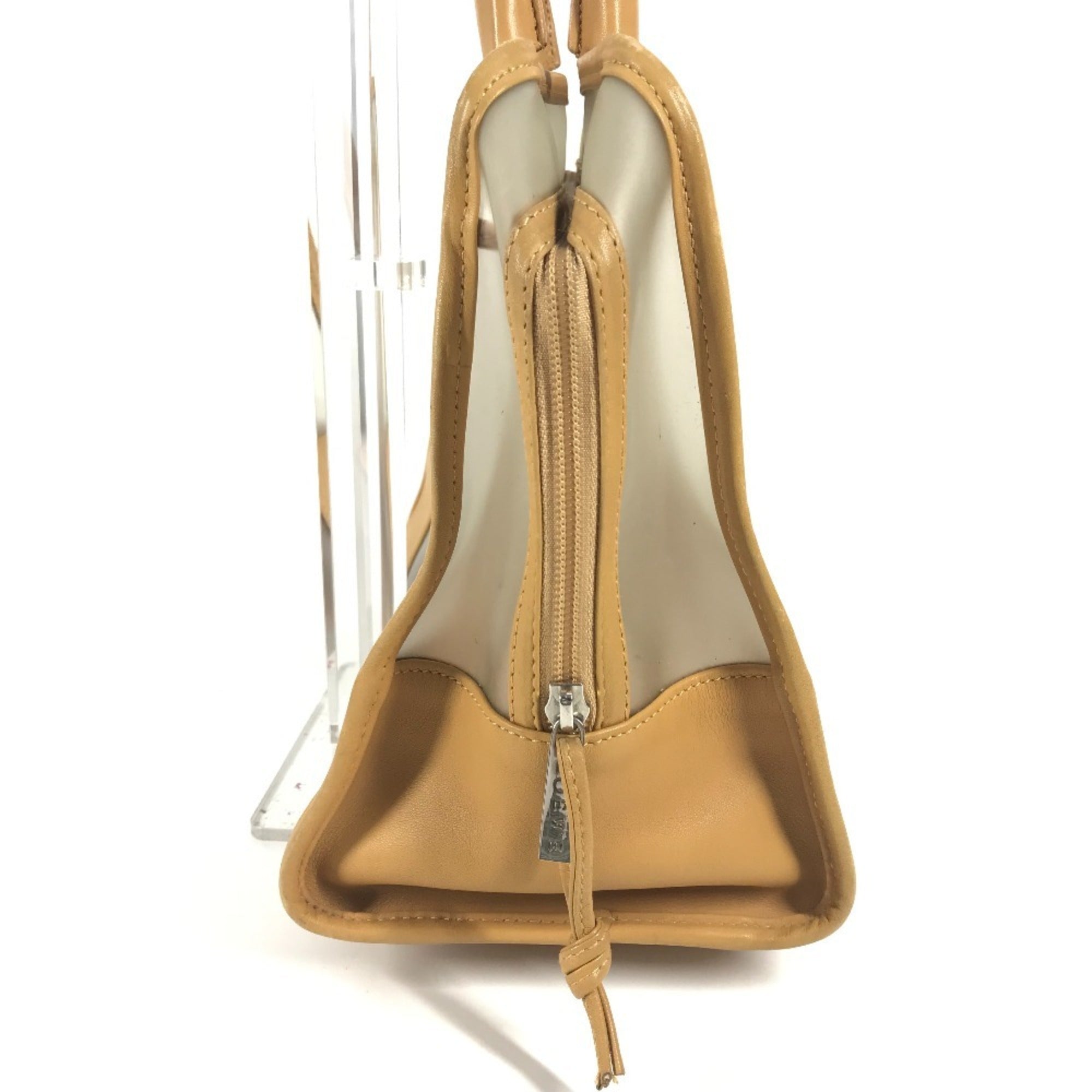 Loewe Amazona Beige Vinyl Leather Boston Bag Handbag (Pre-Owned)