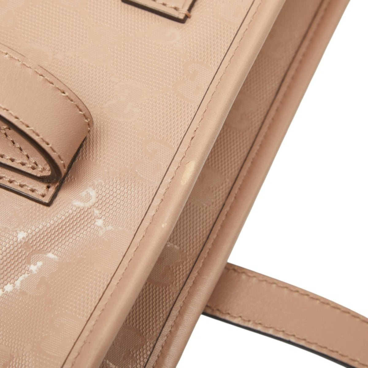 Gucci Beige Gg Imprimé Pvc Leather Handbag Tote Bag (Pre-Owned)