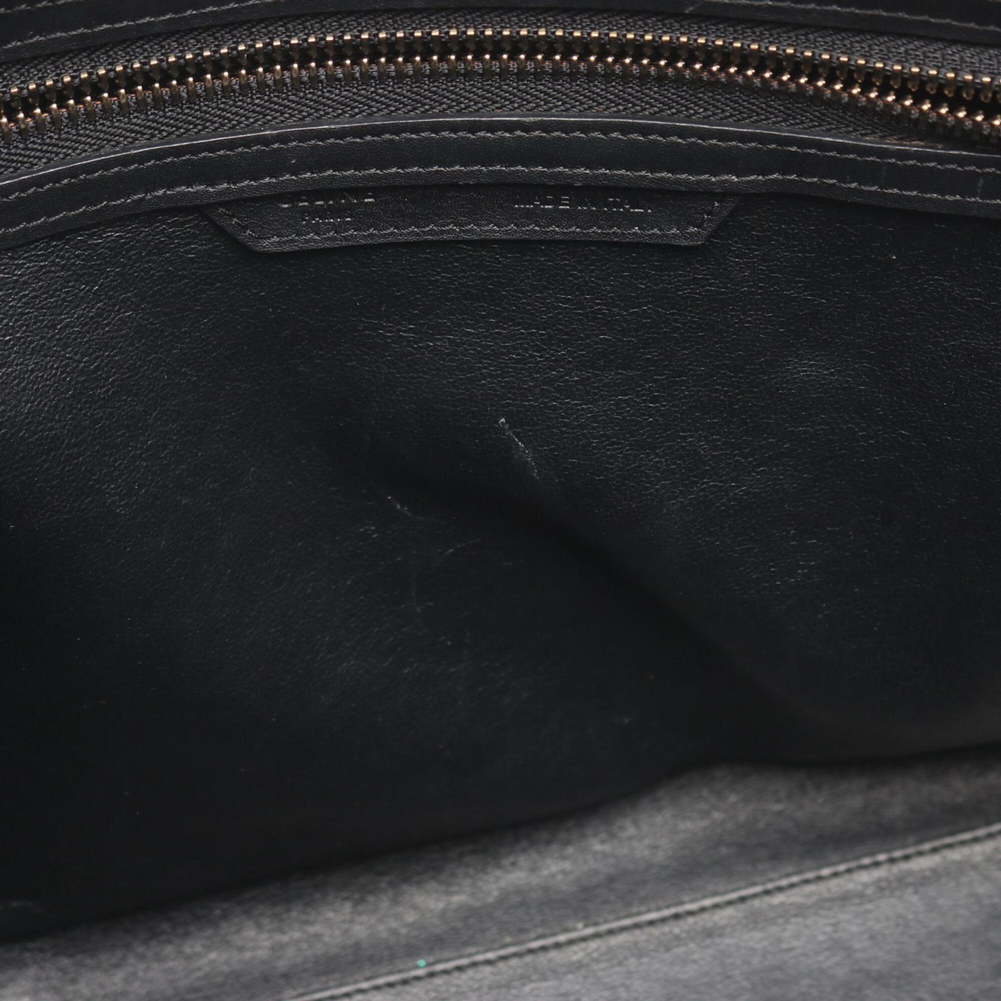 Celine Black Blue Gray Leather Handbag (Pre-Owned)
