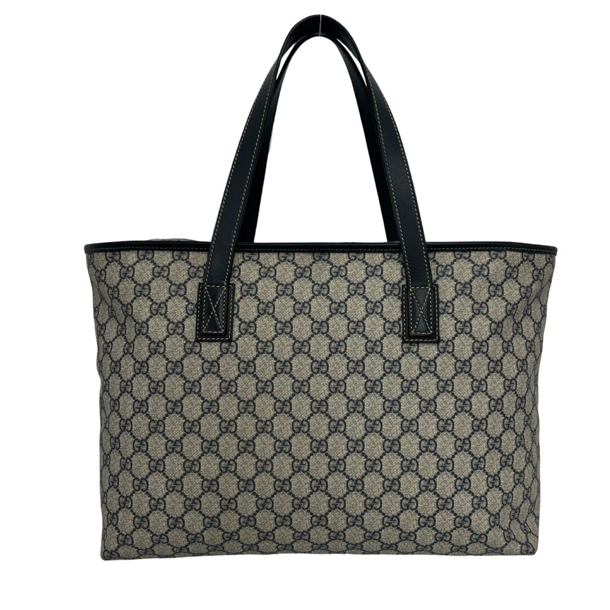 Gucci Navy Elastane Leather Boston Bag Handbag Tote Bag (Pre-Owned)