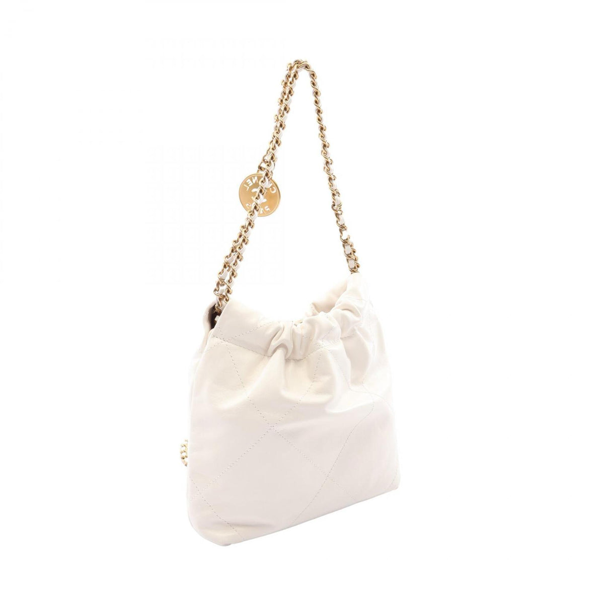 Chanel White Leather Handbag Shoulder Bag (Pre-Owned)