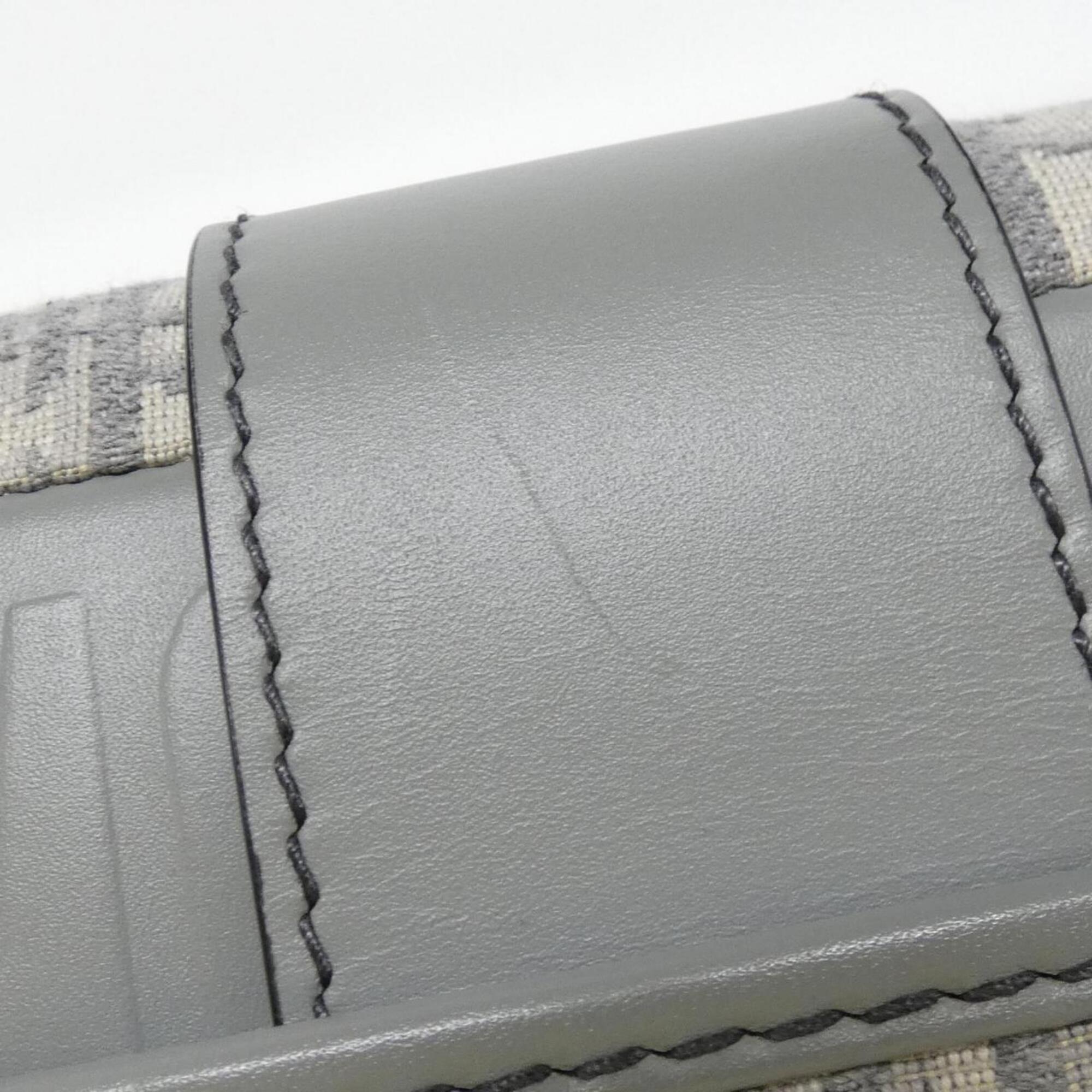 Christian Dior Gray Canvas Shoulder Bag (Pre-Owned)