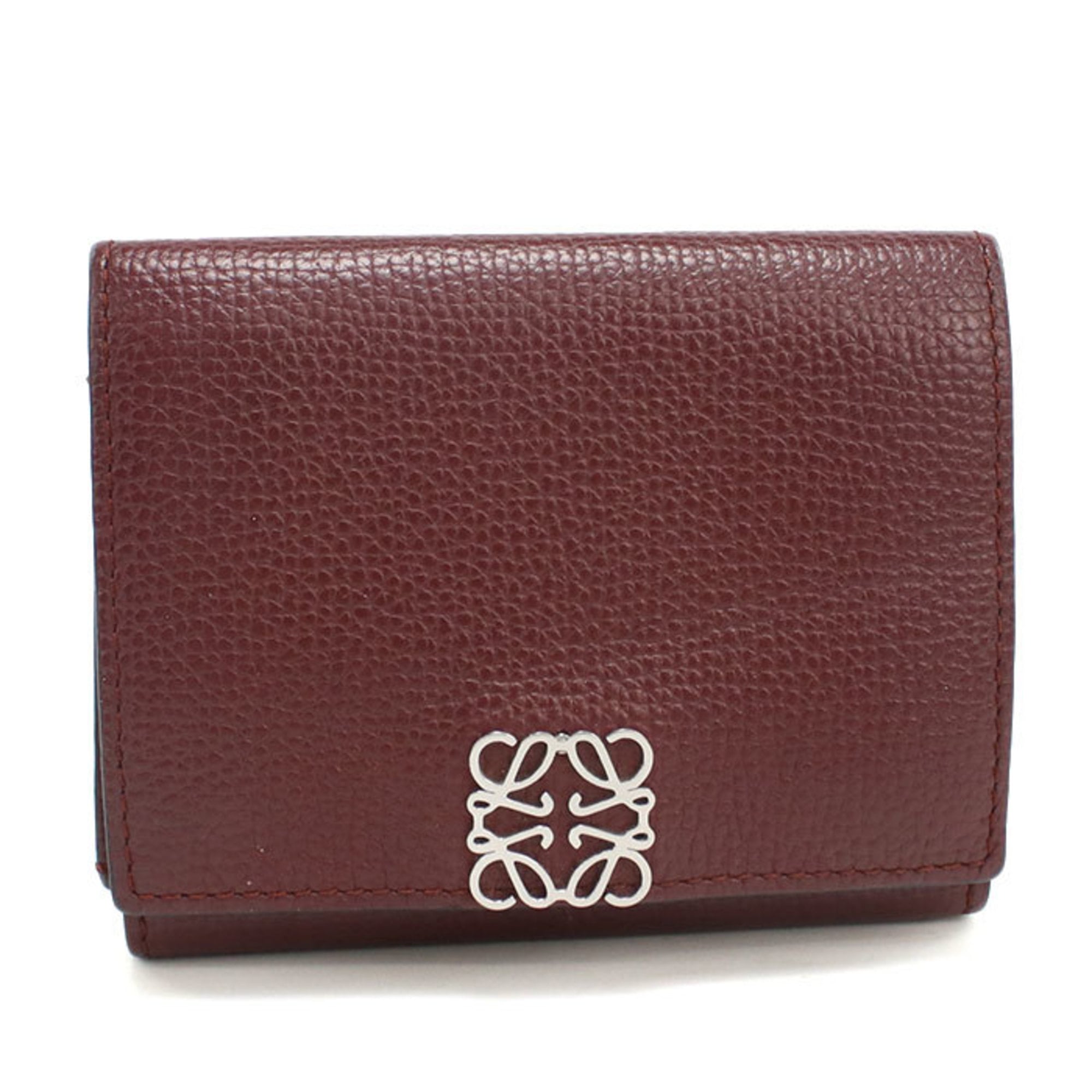 Loewe Wine Leather Wallet (Tri-Fold) (Pre-Owned)