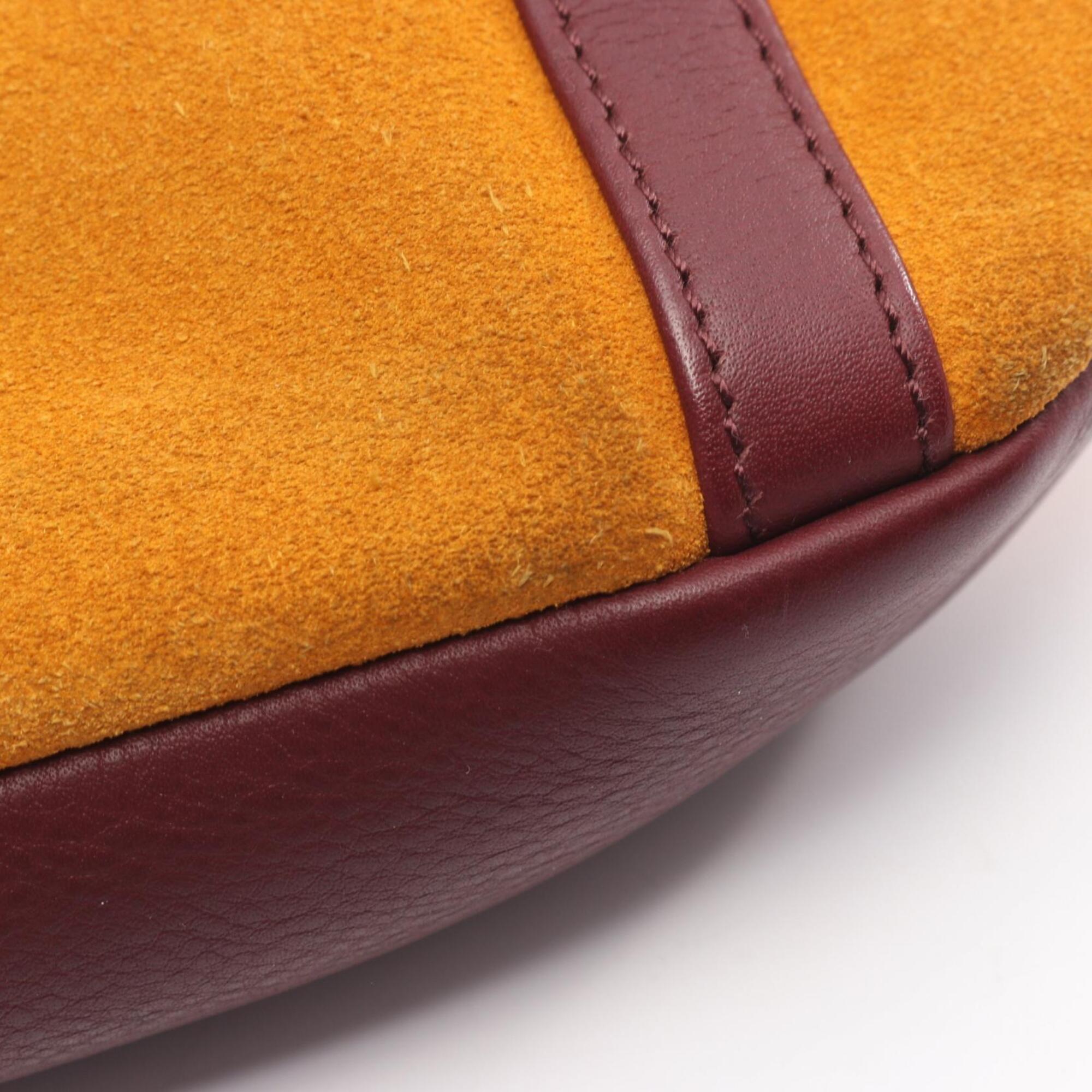 Loewe Bordeaux Yellow Suede Leather Handbag Tote Bag (Pre-Owned)