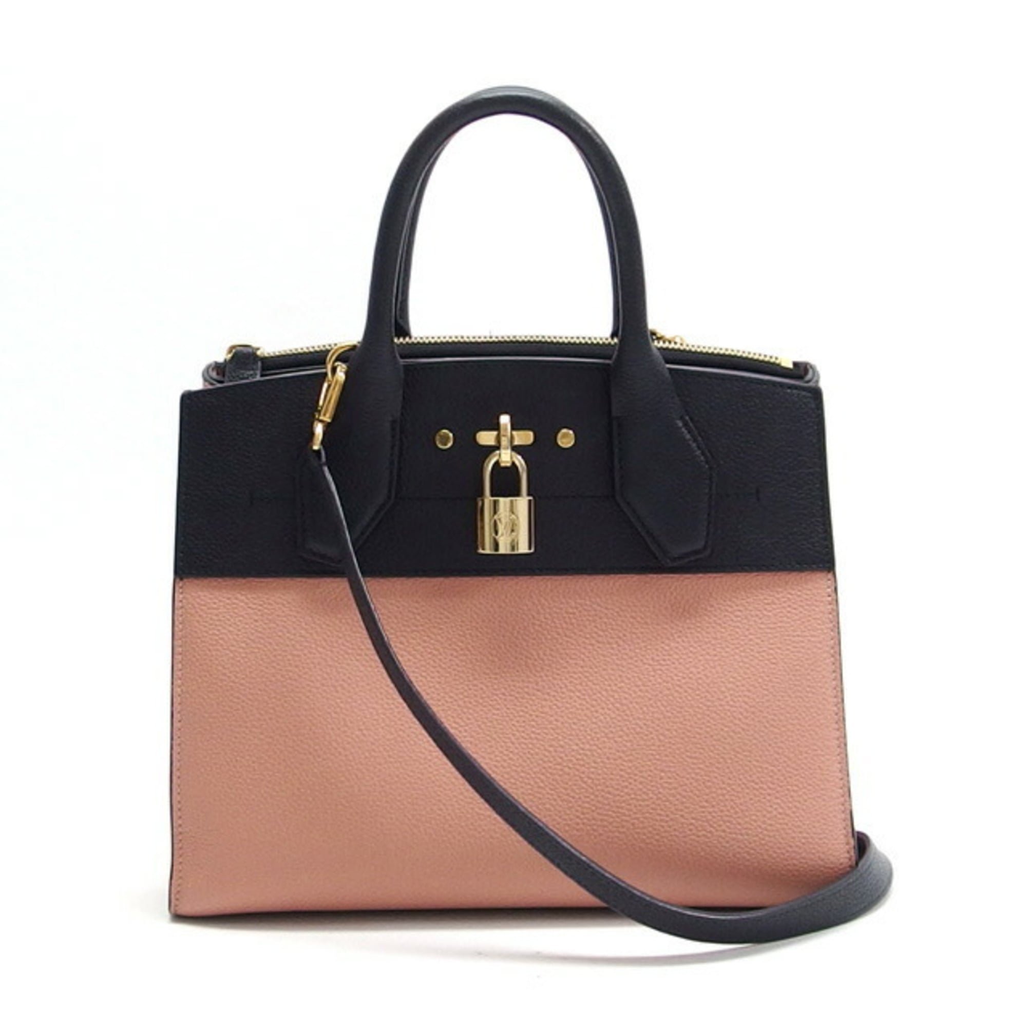 Louis Vuitton Magnolia Noir Leather Handbag Shoulder Bag (Pre-Owned)