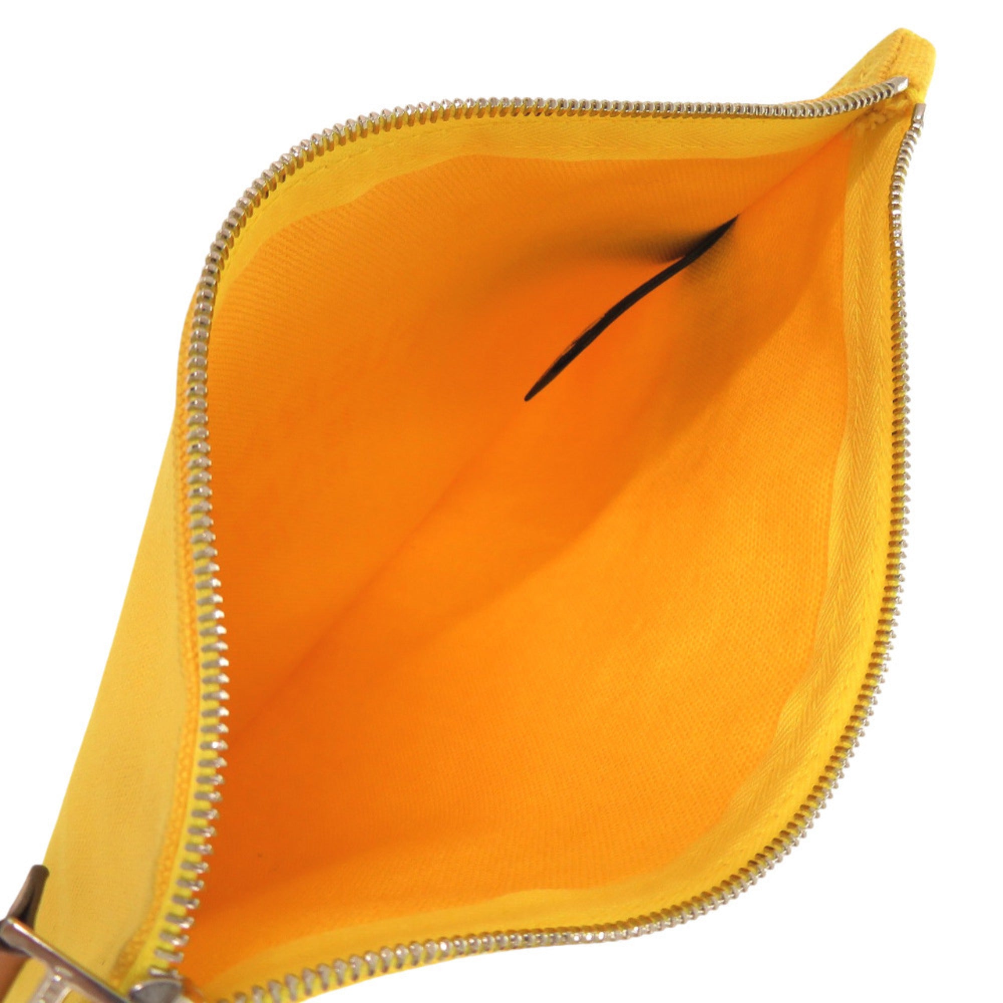 Hermes Yellow Cotton Canvas Canvas Handbag Pouch (Pre-Owned)