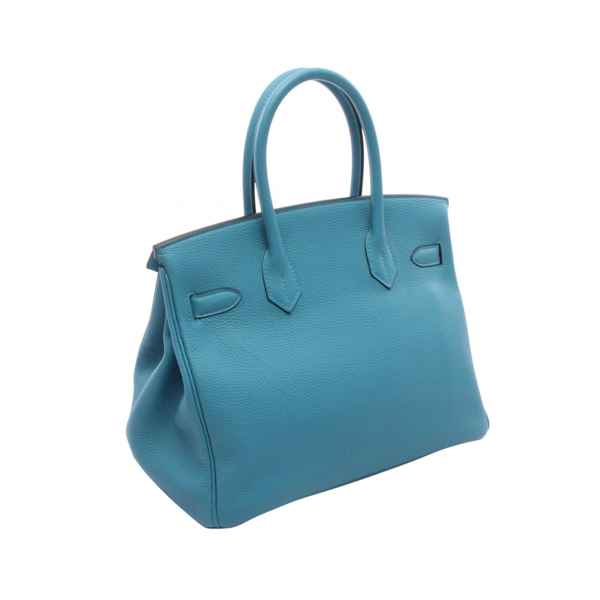 Hermes Blue Turquoise Togo Leather Handbag (Pre-Owned)