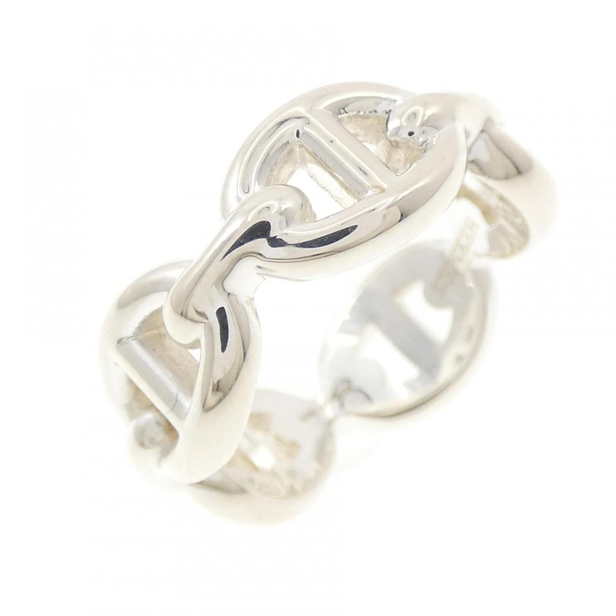 Hermes Silver Silver 925 Band Ring (Pre-Owned)