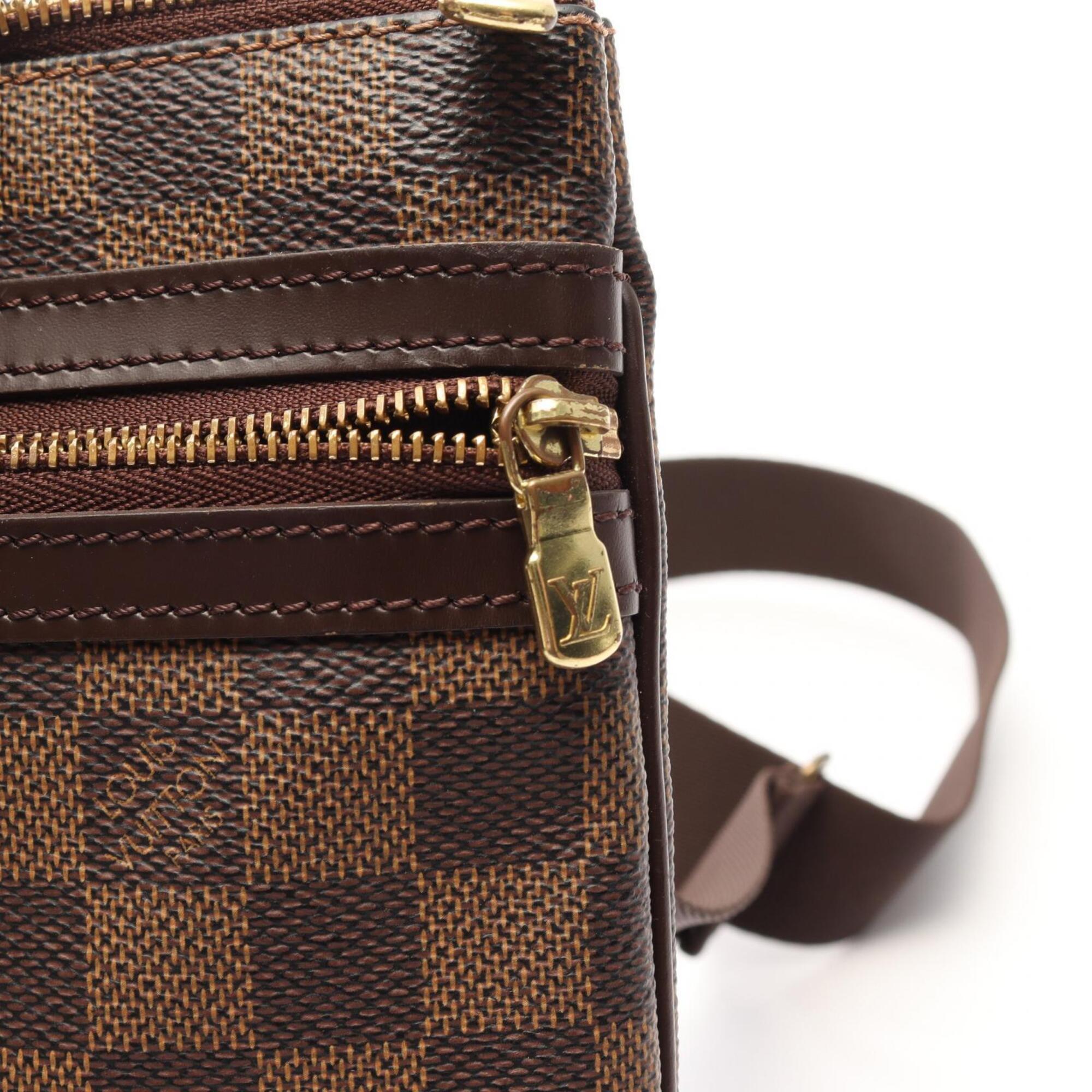 Louis Vuitton Brown Ebene Coated Canvas Leather Handbag Pochette Shoulder Bag (Pre-Owned)