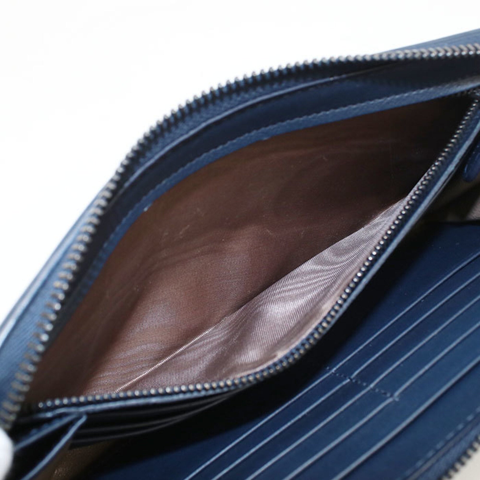 Bottega Veneta Navy Leather Long Wallet (Bi-Fold) (Pre-Owned)
