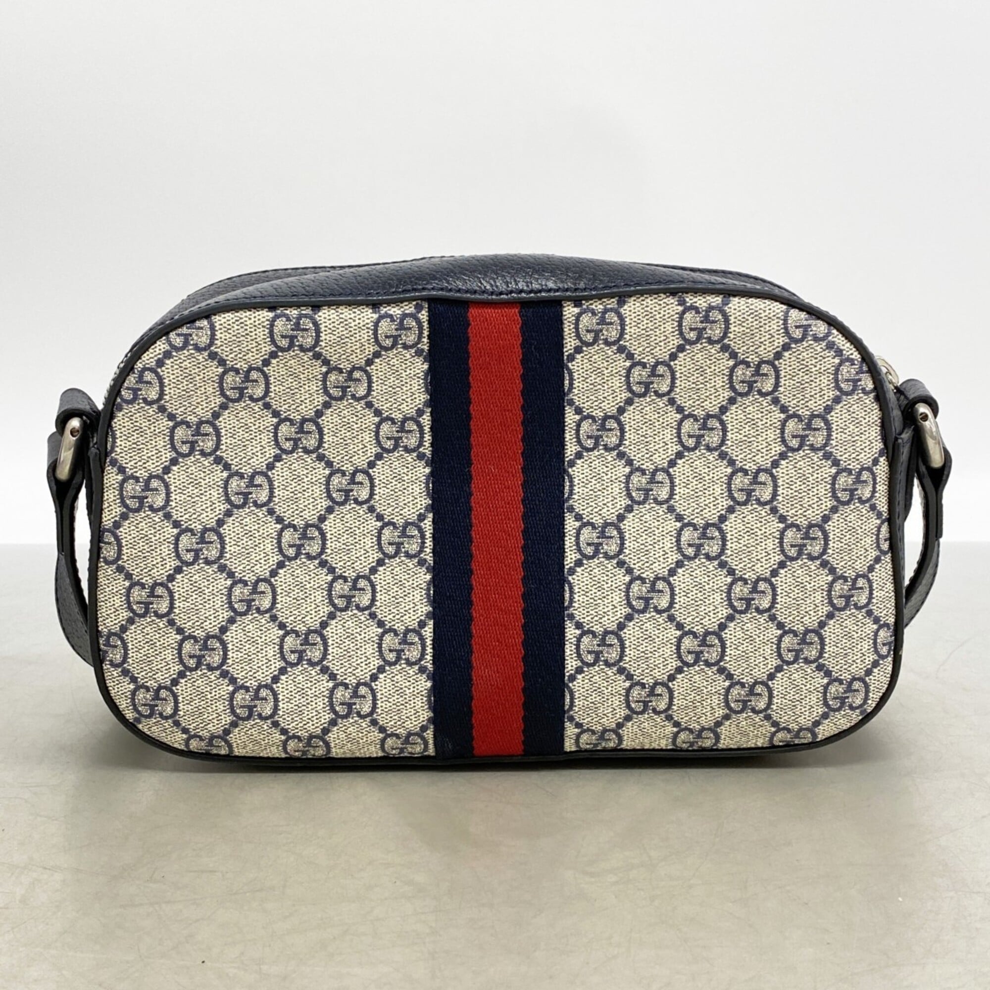 Gucci Navy Pvc Leather Shoulder Bag (Pre-Owned)