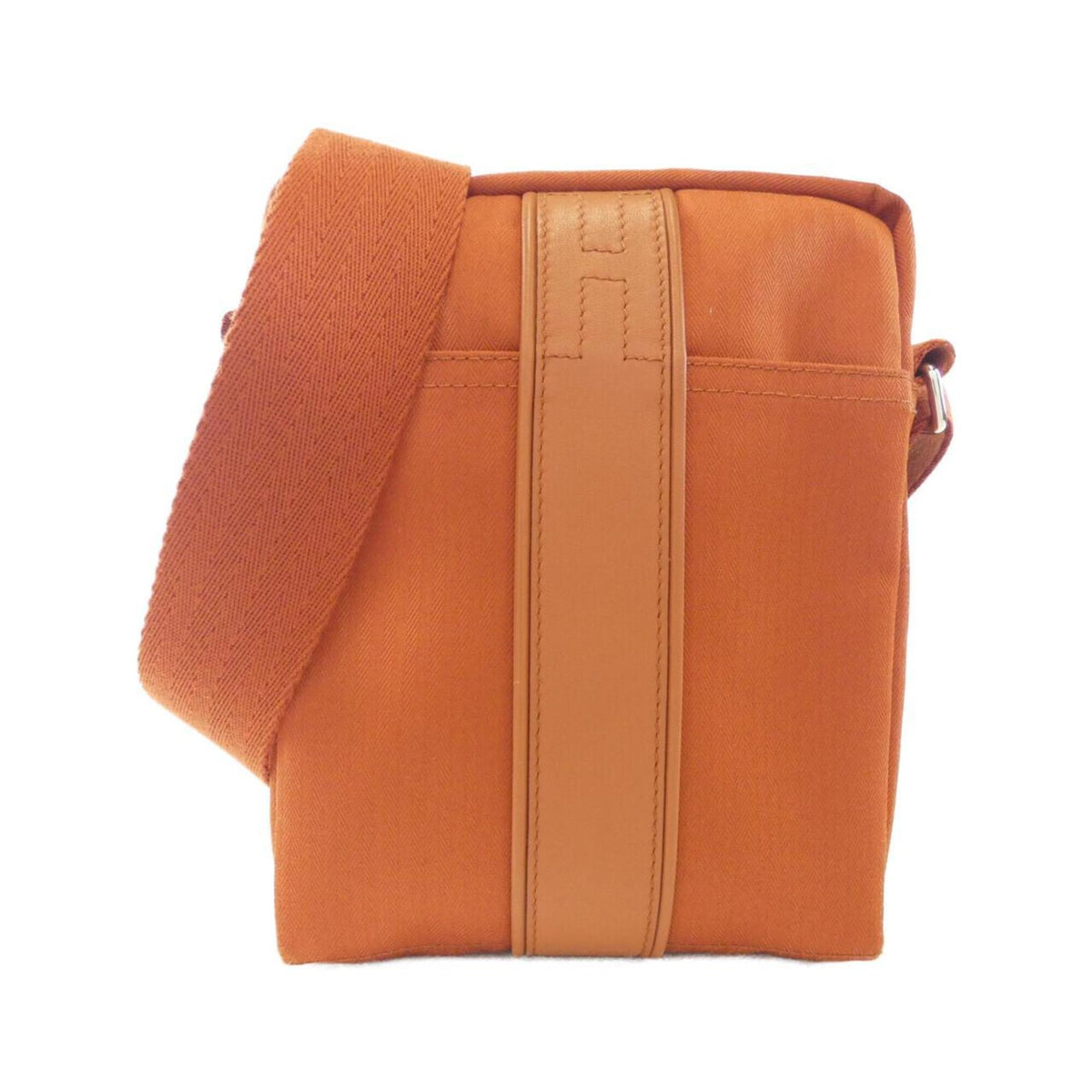 Hermes Acapulco Brique Toile Chevron Pochette Shoulder Bag (Pre-Owned)
