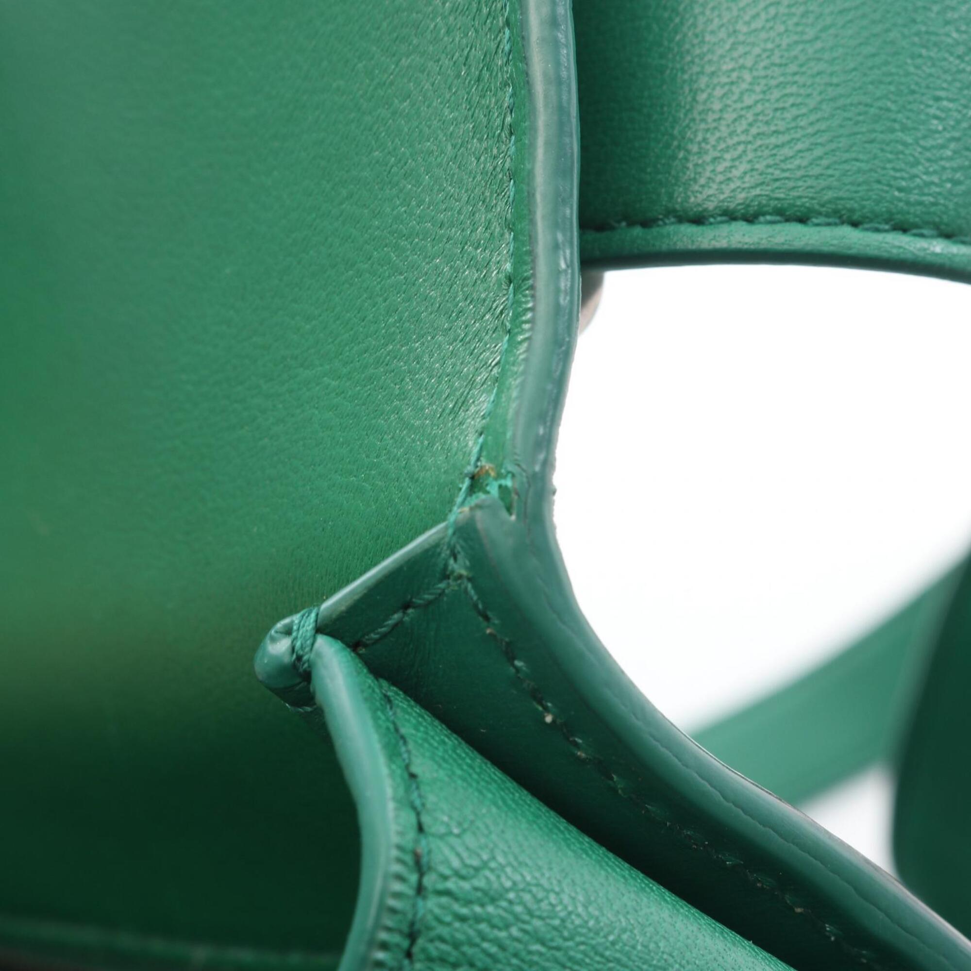 Bottega Veneta Green Leather Handbag Shoulder Bag (Pre-Owned)