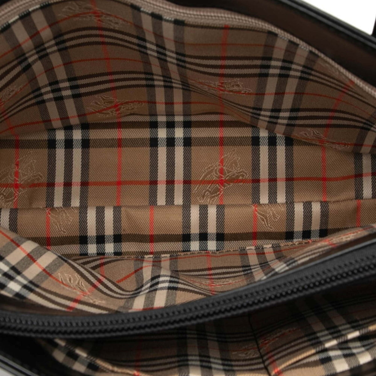 Burberry Black Multi-Color Canvas Leather Handbag (Pre-Owned)