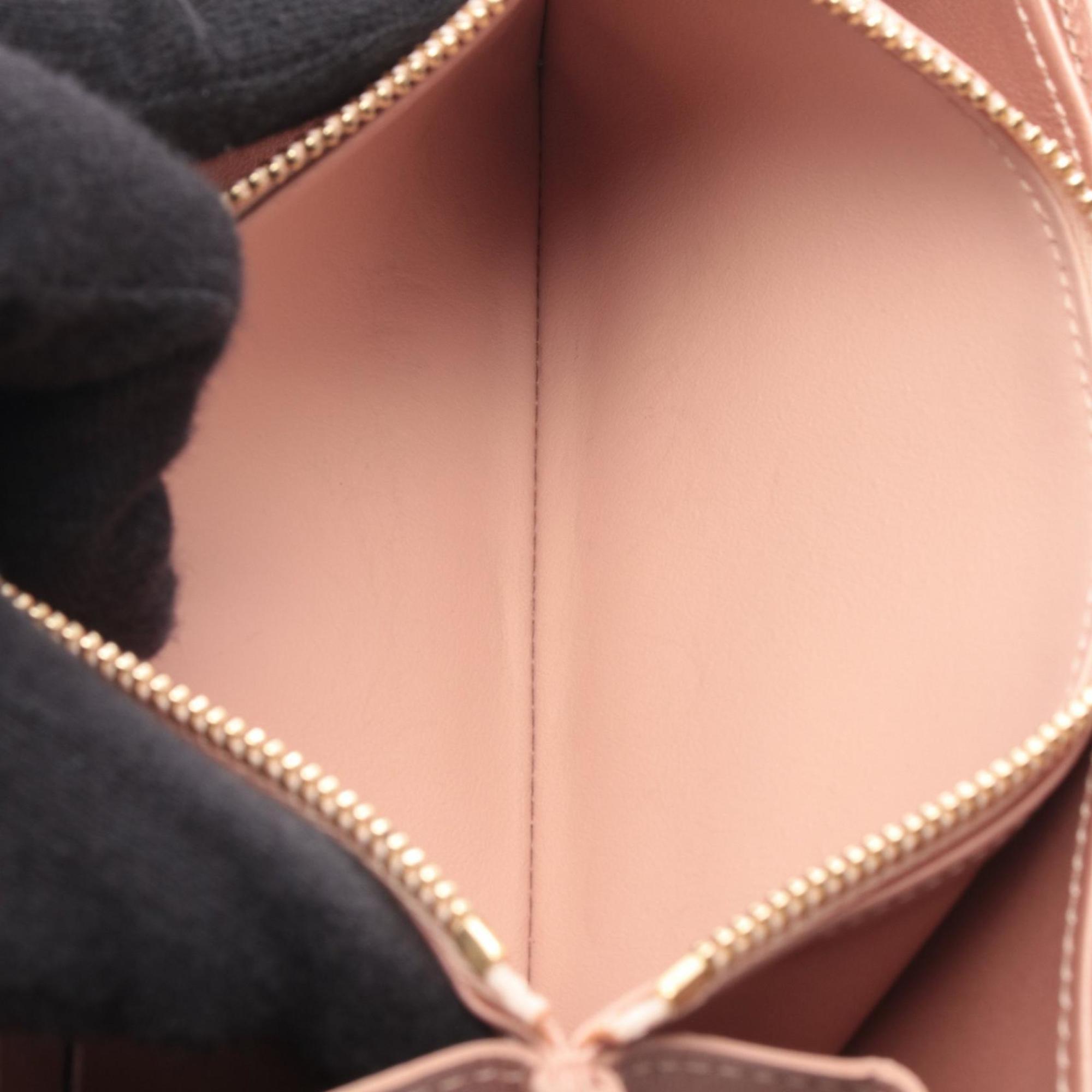 Louis Vuitton Pink Rose Gold Monogram Leather Long Wallet (Bi-Fold) (Pre-Owned)