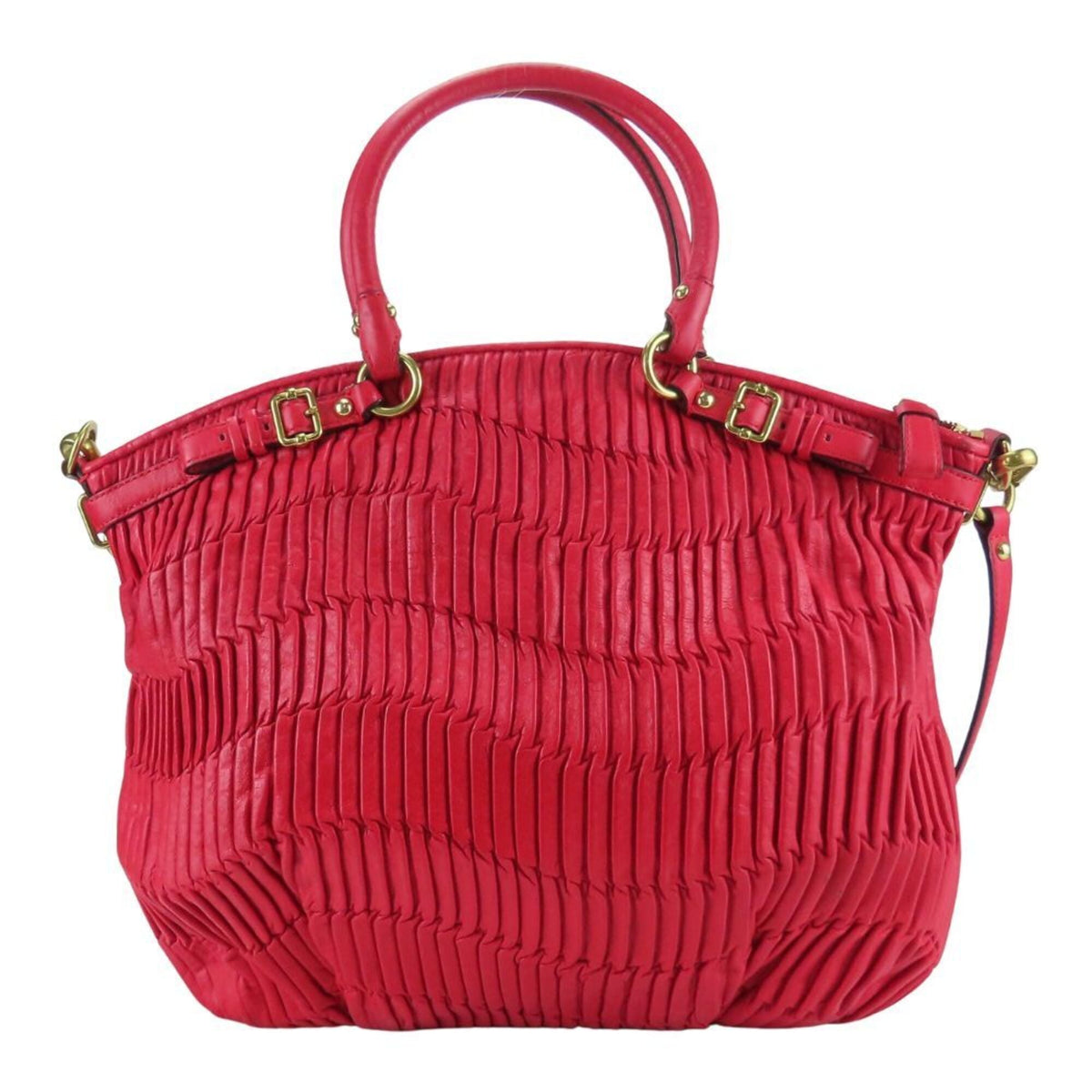 Coach Red Color Leather Handbag (Pre-Owned)