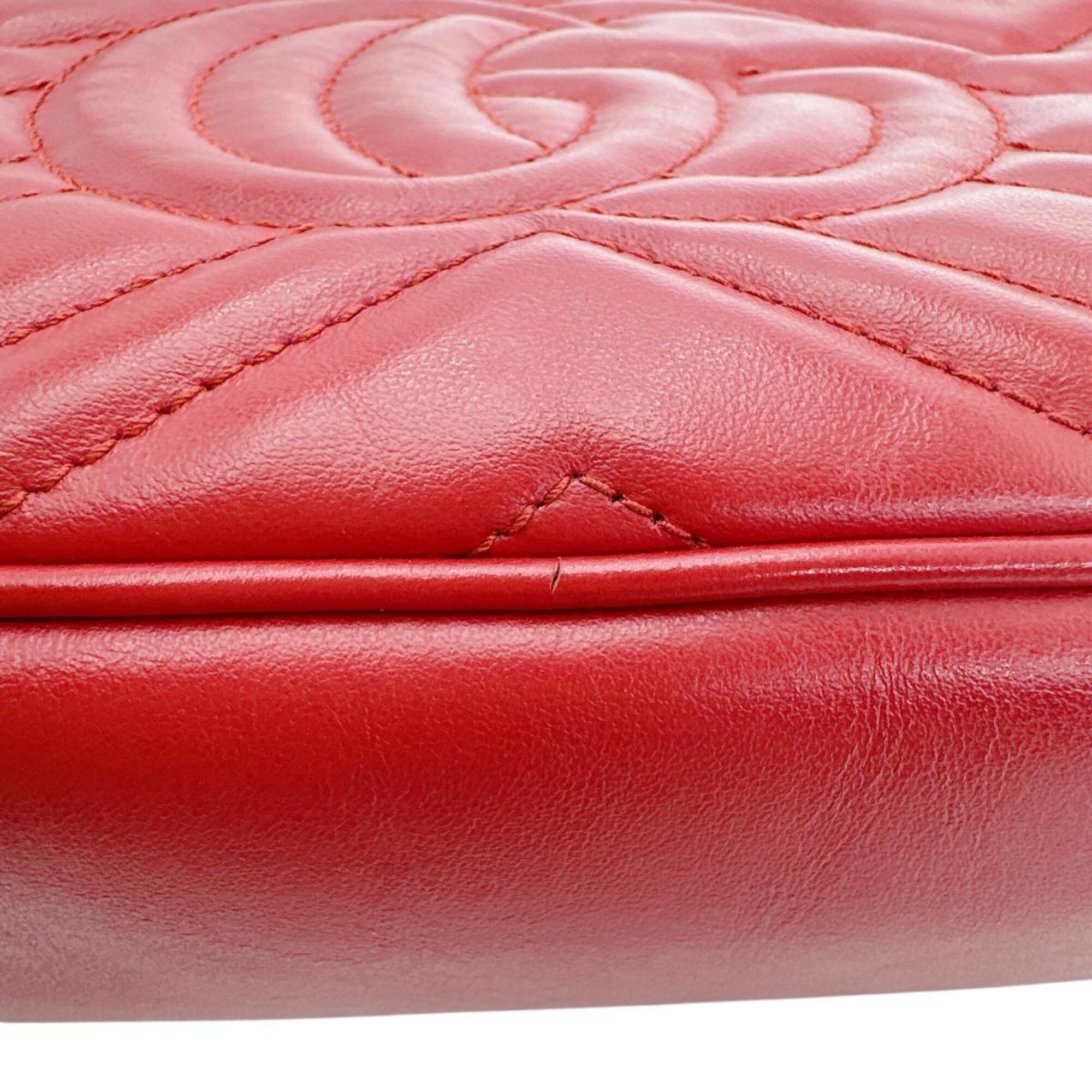 Gucci Red Color Leather Shoulder Bag Sling Bag (Pre-Owned)
