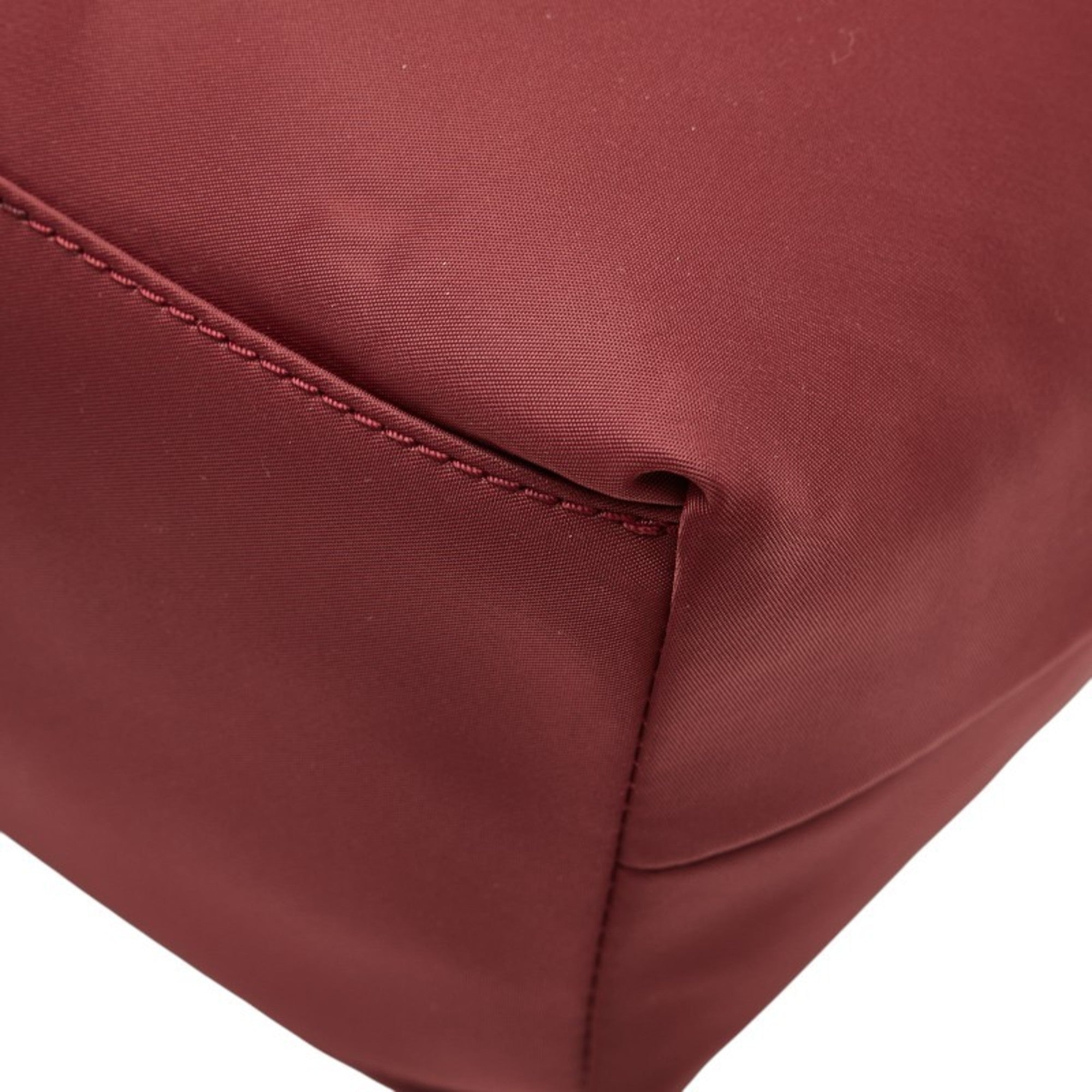 Kate Spade Red Color Wine Nylon Leather Tote Bag (Pre-Owned)