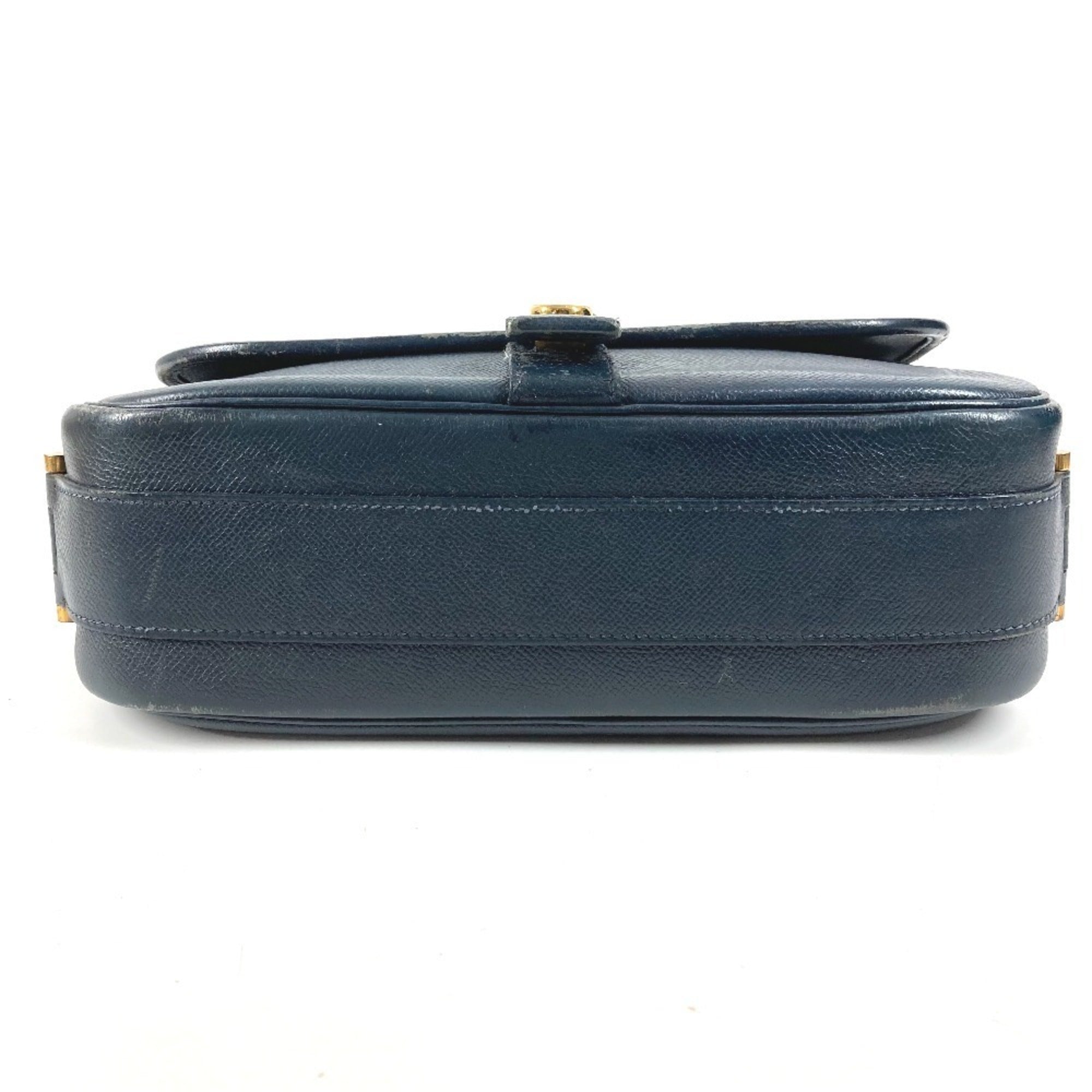 Hermes Navy Leather Shoulder Bag (Pre-Owned)
