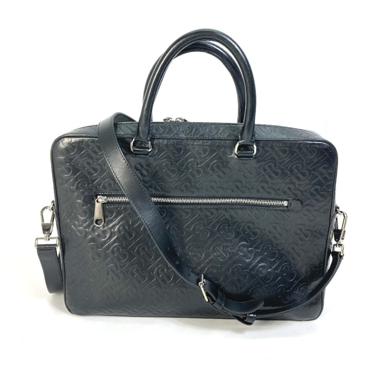 Burberry Black Leather Handbag Shoulder Bag (Pre-Owned)