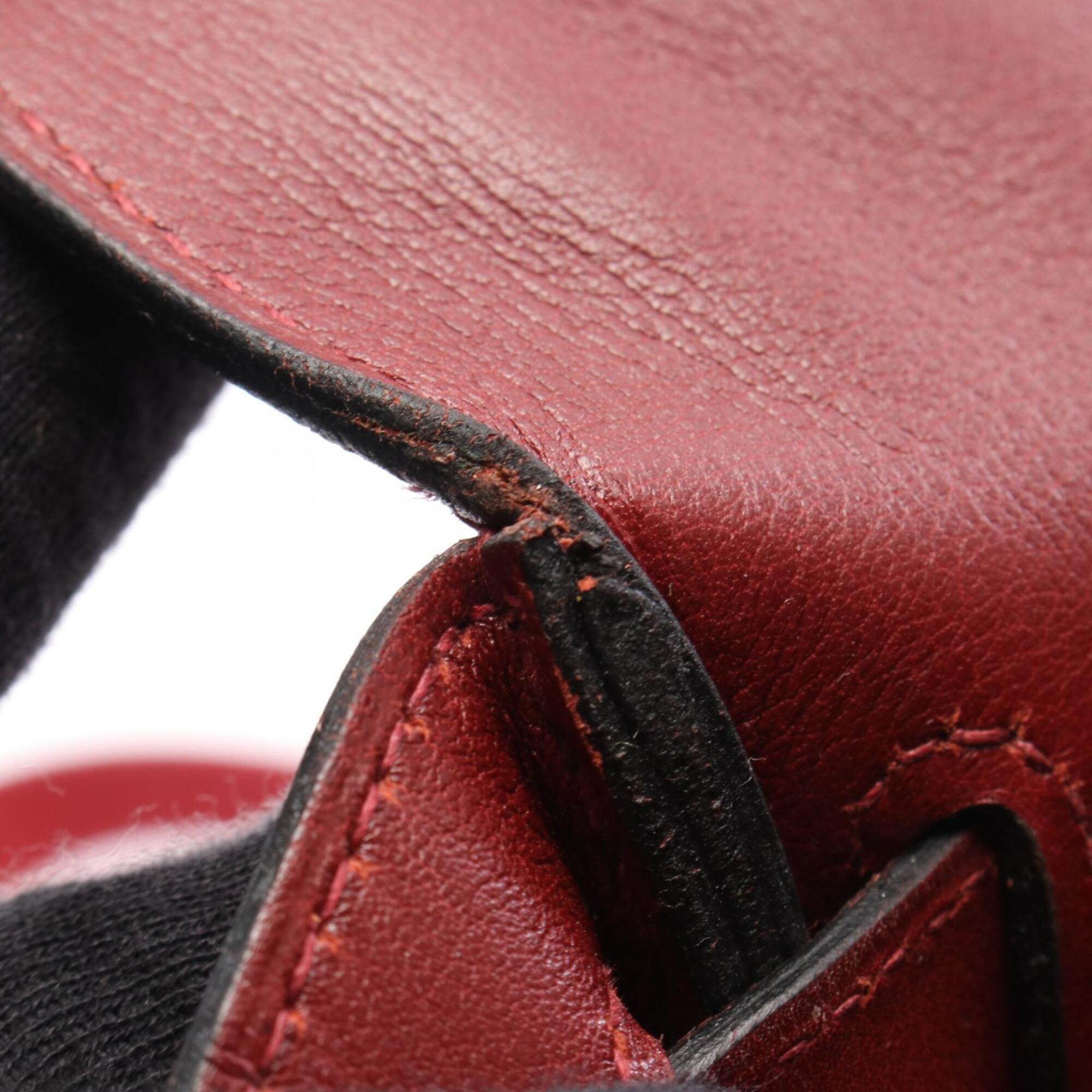 Hermes Bordeaux Rouge H Gulliver Leather Leather Backpack Handbag (Pre-Owned)