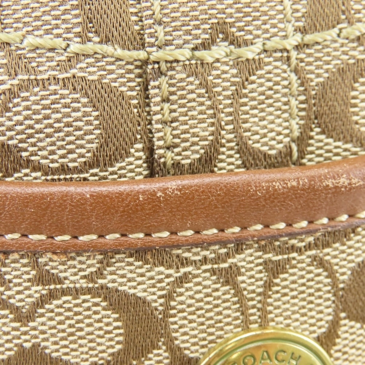 Coach Brown Canvas Leather Shoulder Bag (Pre-Owned)
