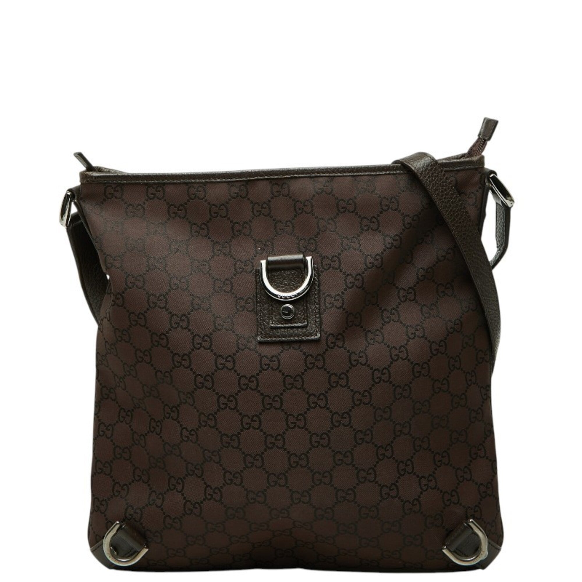 Gucci Brown Nylon Leather Shoulder Bag (Pre-Owned)