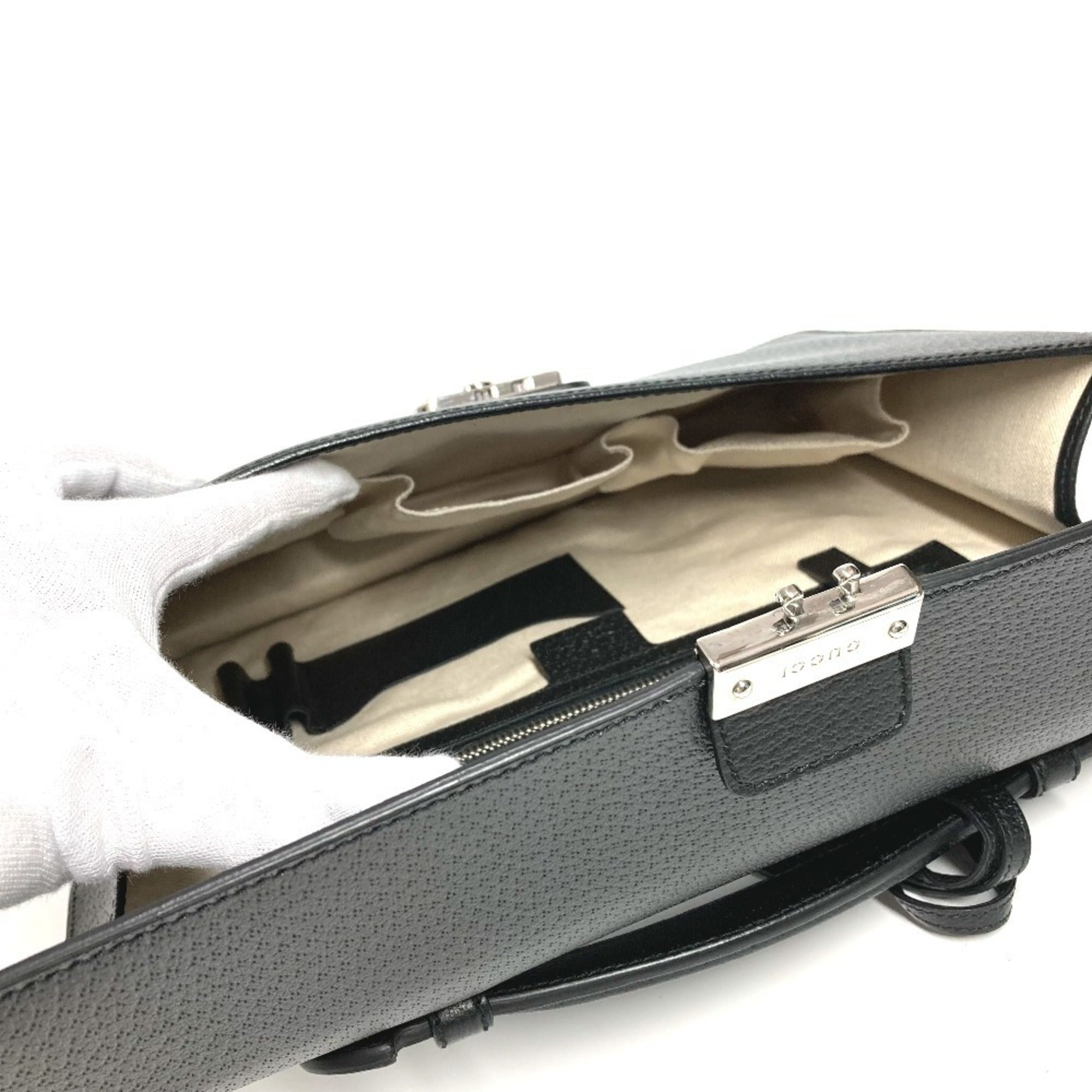 Gucci Black Leather Briefcase Handbag (Pre-Owned)