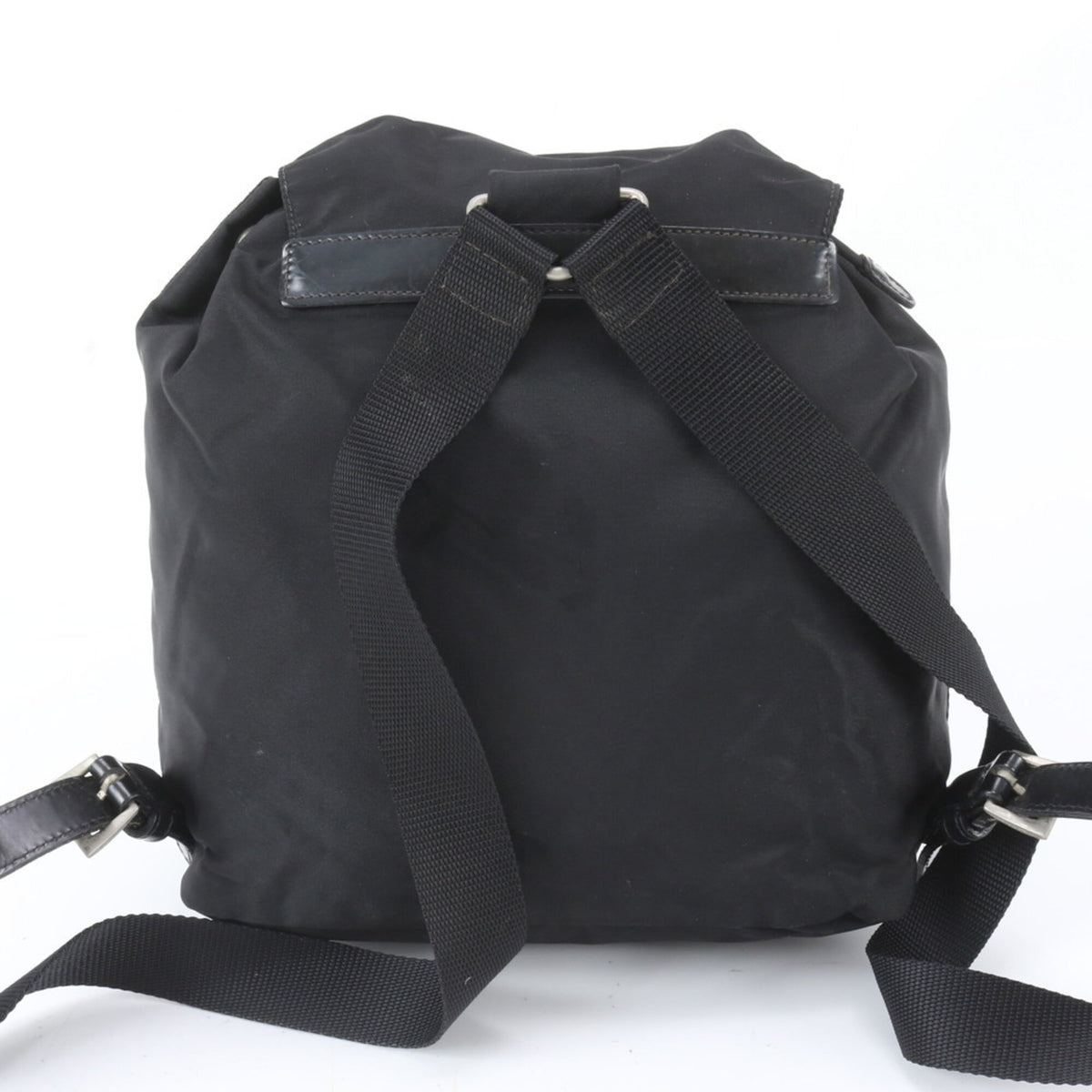 Prada Black Leather Nylon Backpack (Pre-Owned)