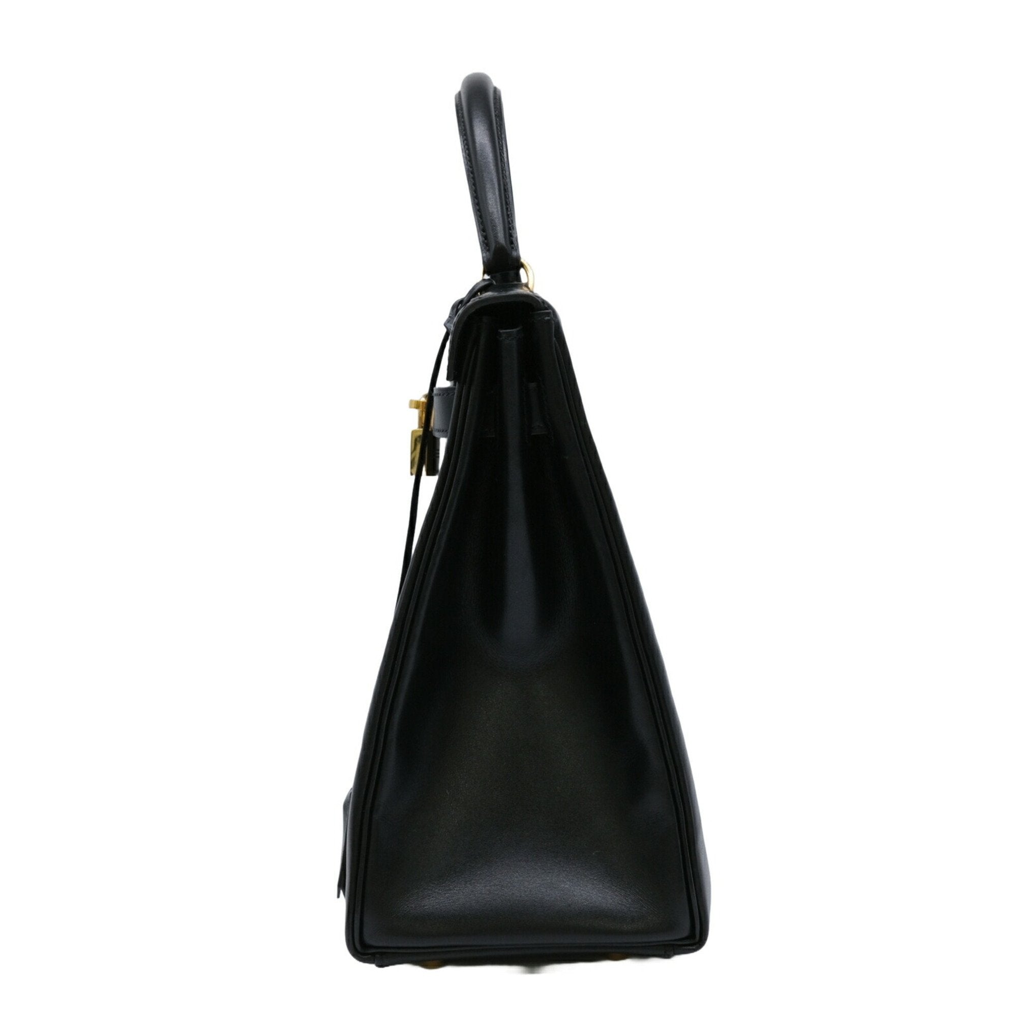 Hermes Black Box Calf Leather Handbag (Pre-Owned)