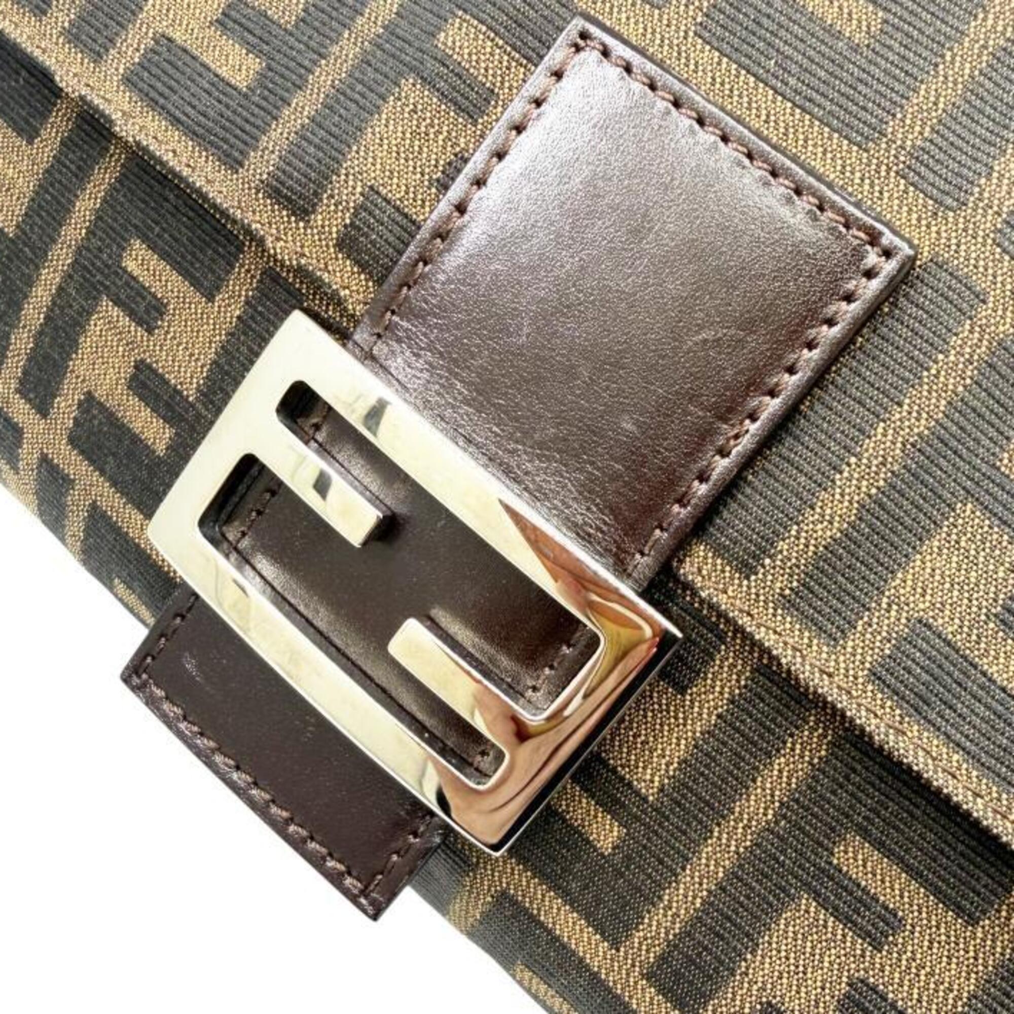 Fendi Brown Canvas Leather Handbag (Pre-Owned)