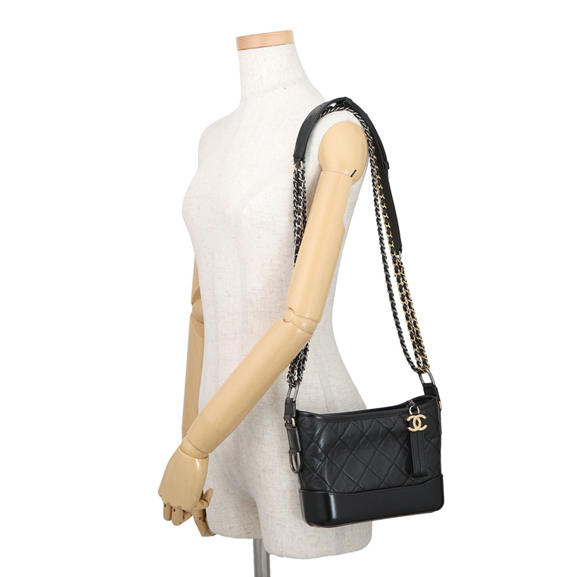 Chanel Gabriel Black Handbag Shoulder Bag (Pre-Owned)