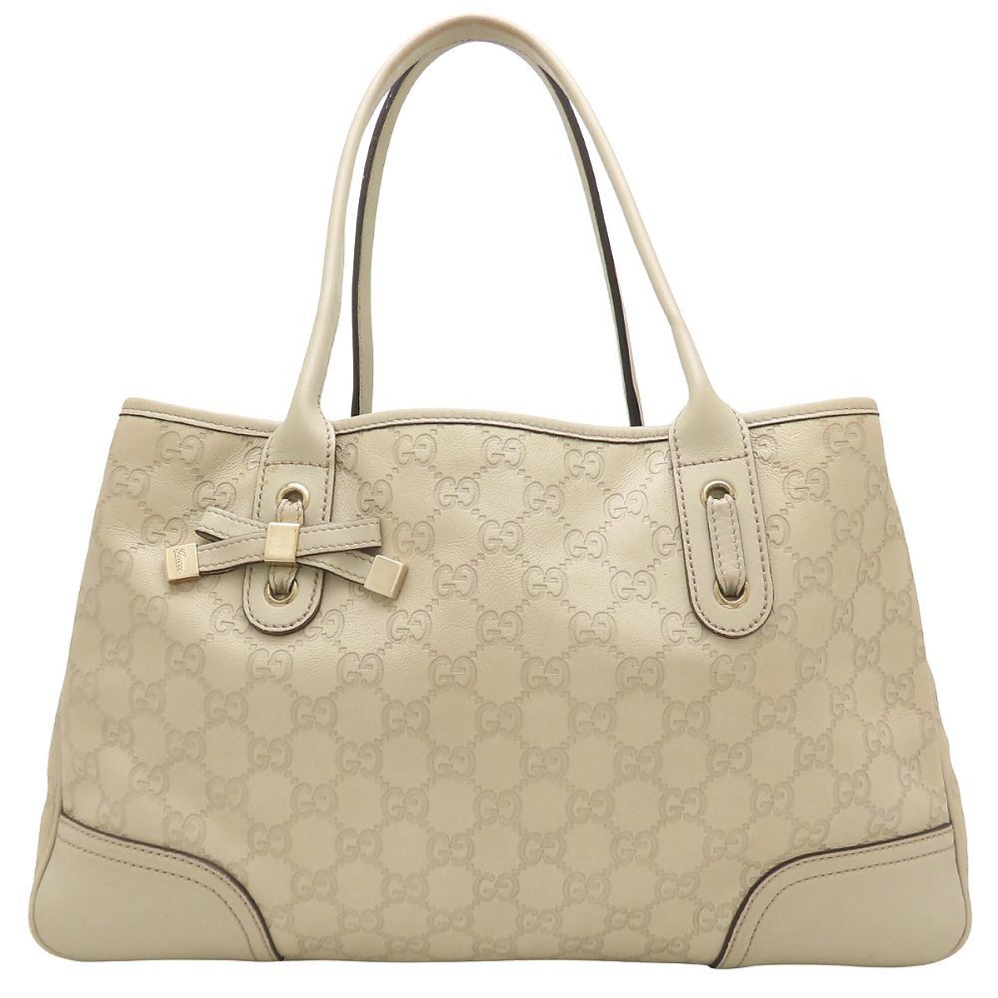 Gucci Ivory Leather Tote Bag (Pre-Owned)