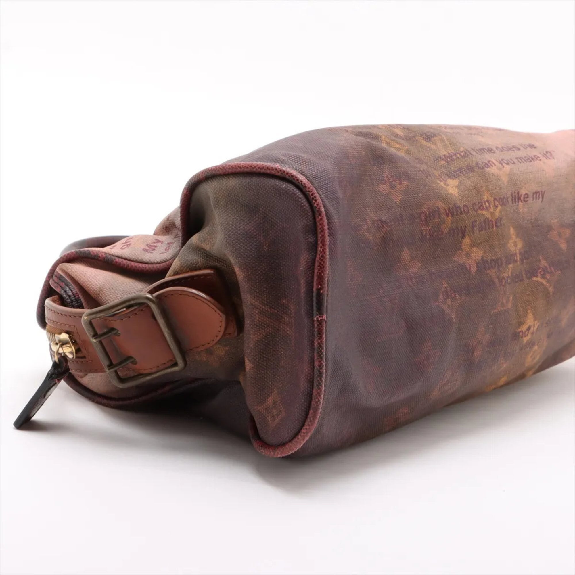 Louis Vuitton Brown Leather Coated Canvas Handbag Tote Bag (Pre-Owned)
