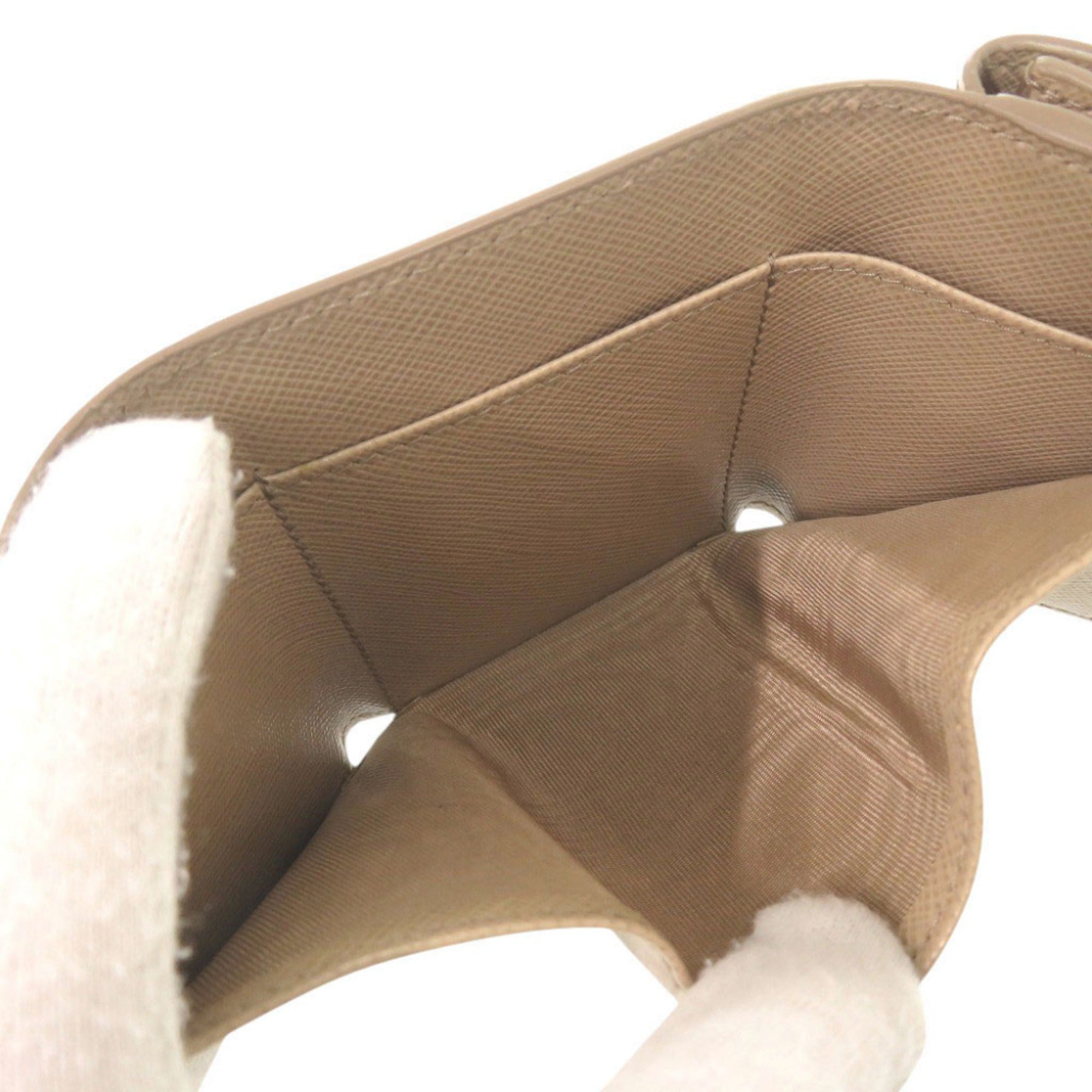 Prada Beige Saffiano Wallet (Tri-Fold) (Pre-Owned)