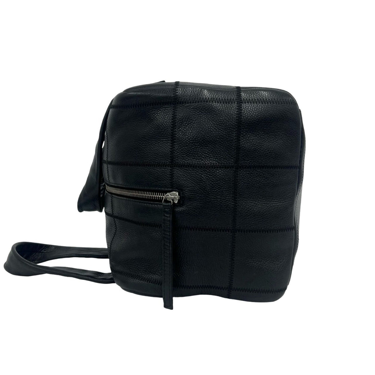 Chanel Black Leather Boston Bag Handbag (Pre-Owned)