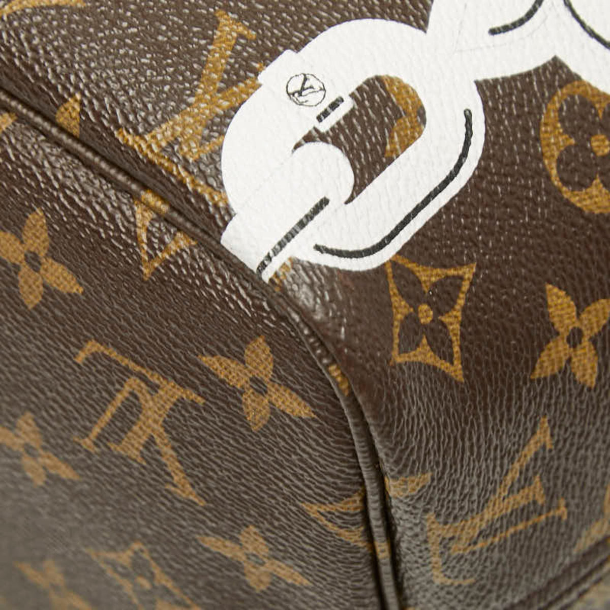 Louis Vuitton Brown Pink Pvc Leather Pouch Shoulder Bag Tote Bag (Pre-Owned)