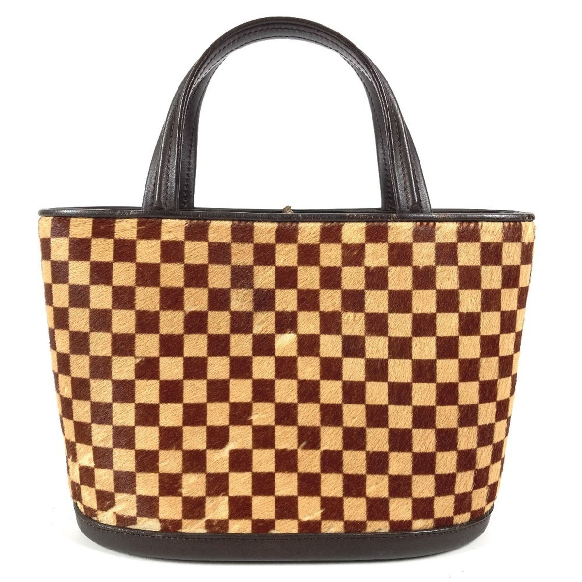 Louis Vuitton Beige Brown Leather Handbag Tote Bag (Pre-Owned)