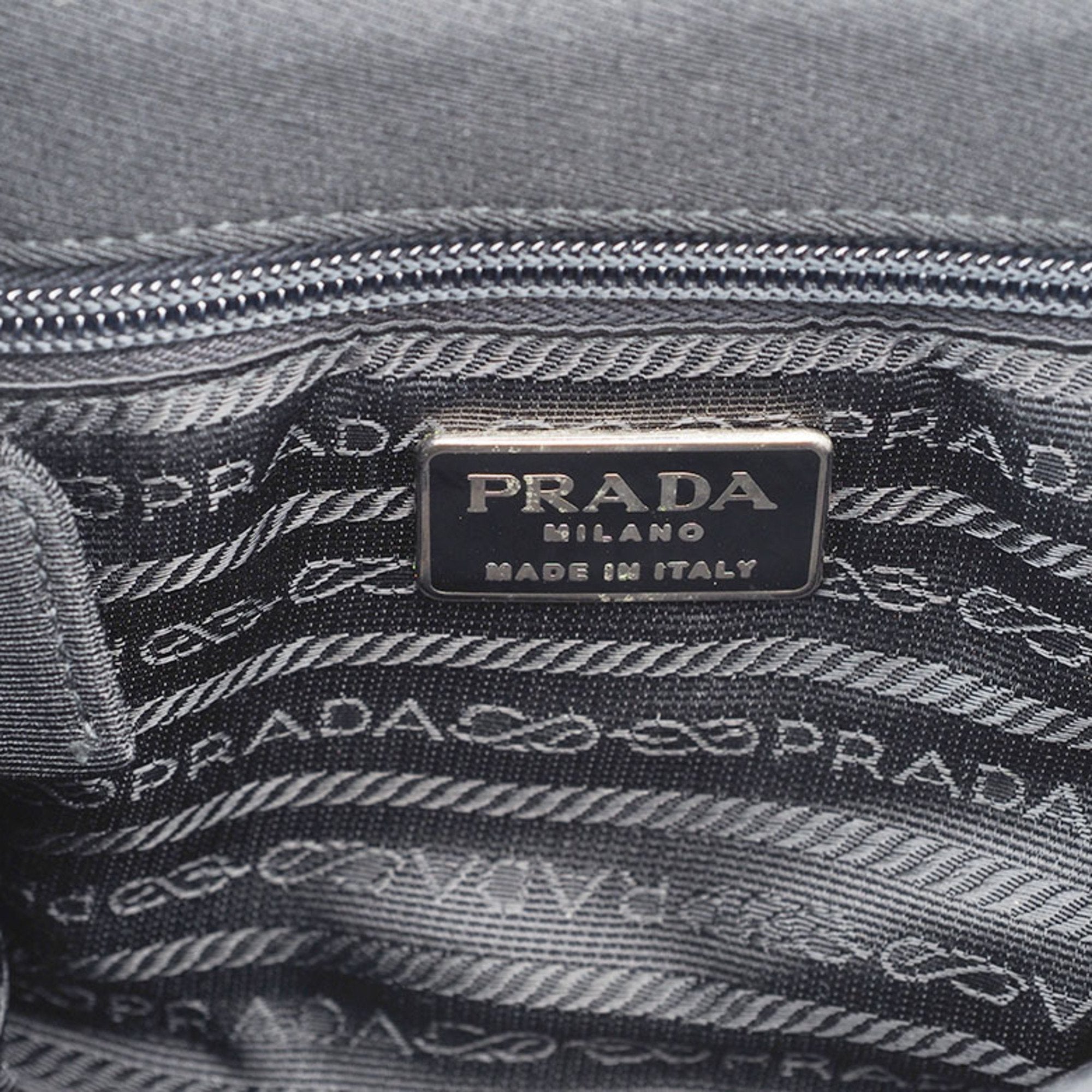 Prada Black Canvas Shoulder Bag (Pre-Owned)